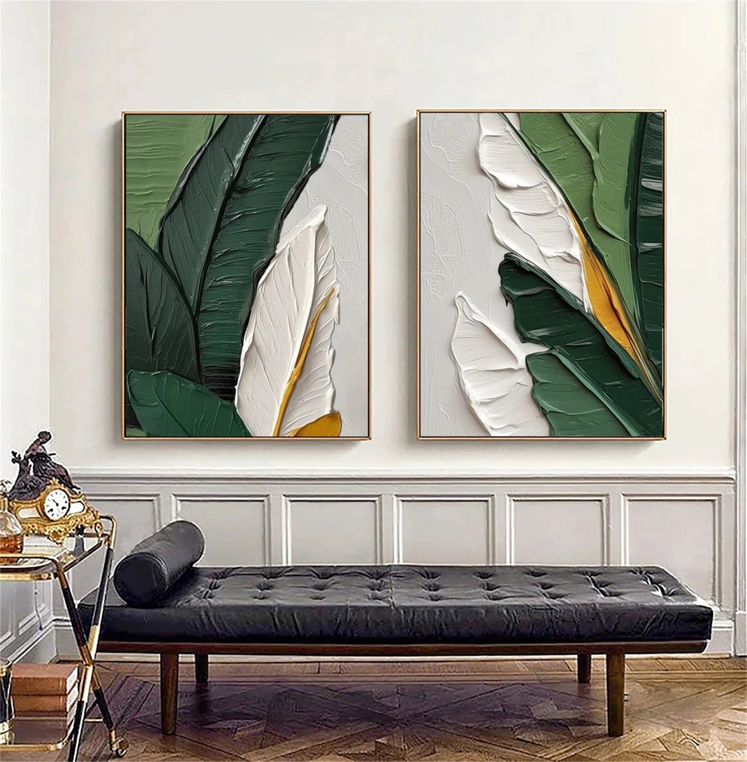 Custom Hand-Painted Flower and Tree Canvas Art Set of 2 - Wall Decor for Living Room, Bedroom & Office - Perfect Gift for Housewarming & Wedding