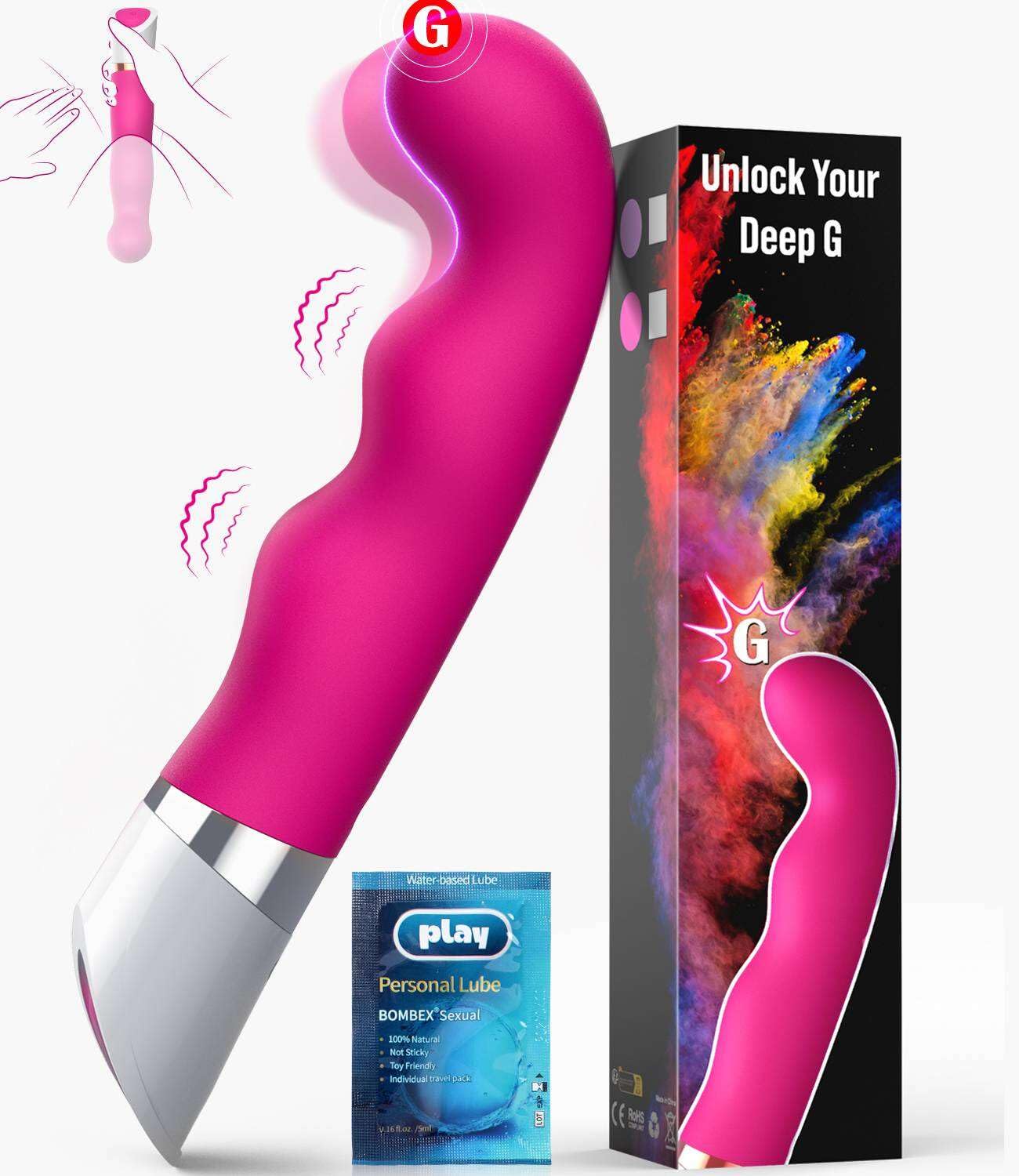 Curved G-Spot Vibrator for Women - 10 Vibration Modes, Waterproof Clitoral & Anal Stimulator, Rose Pink | ORSLUM Adult Sex Toy for Solo Play & Couples Intimacy