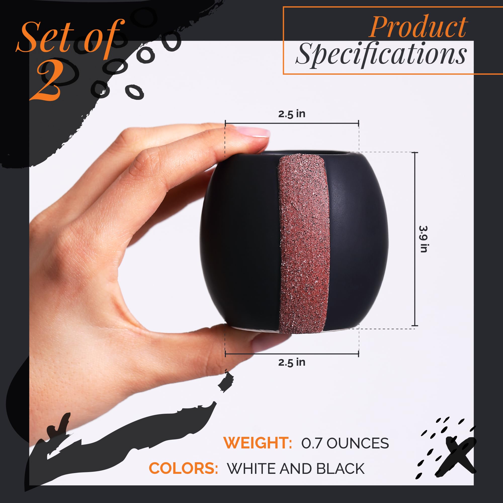 Ceramic Match Holder with Striker - Set of 2 Decorative Candle Match Boxes | Modern Home Decor Gift for Kitchen, Bathroom & Fireplace | Perfect for Candles, Fireplaces & Outdoor Use