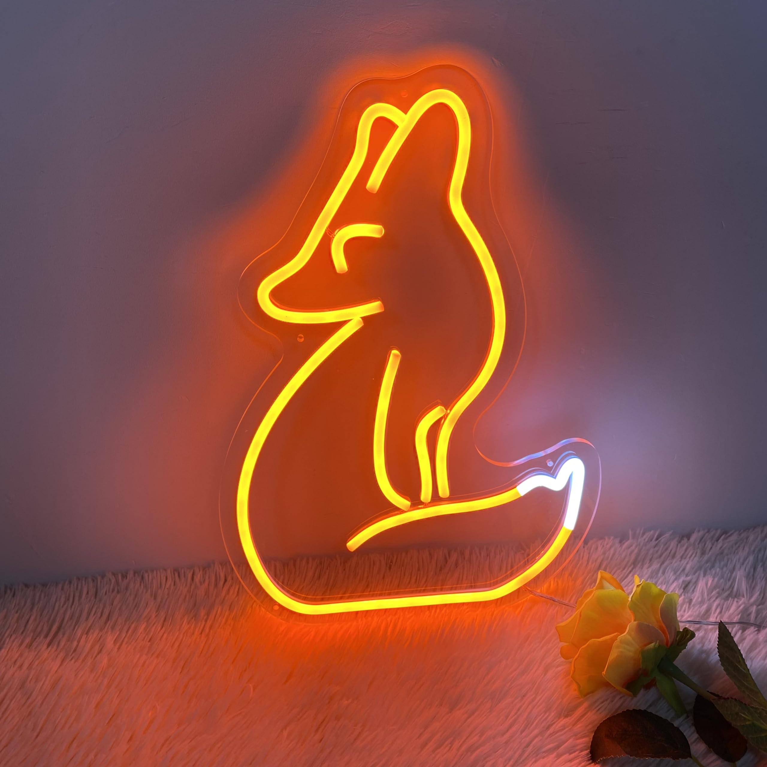 Fox Neon Sign - Animal LED Light for Home, Bedroom & Living Room Decor with Dimmable Switch | Perfect for Wall Art, Party Decor & Gift Ideas