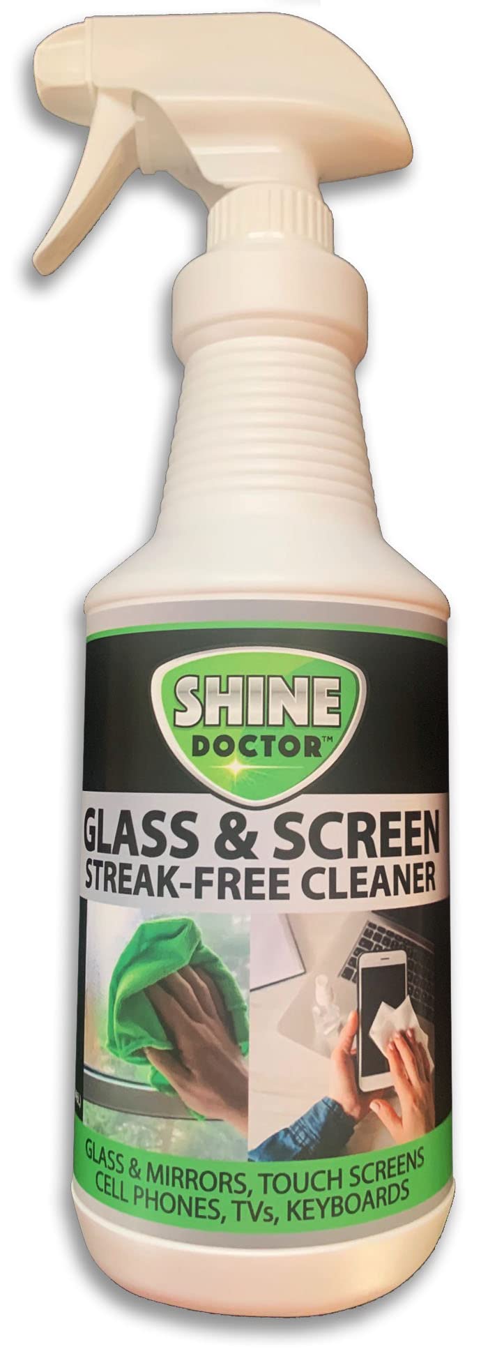 Premium Glass & Screen Cleaner Spray - 32 oz Bottle for Streak-Free Cleaning - Perfect for Phones, TVs, Monitors & Windows - Safe for All Screens & Glass Surfaces