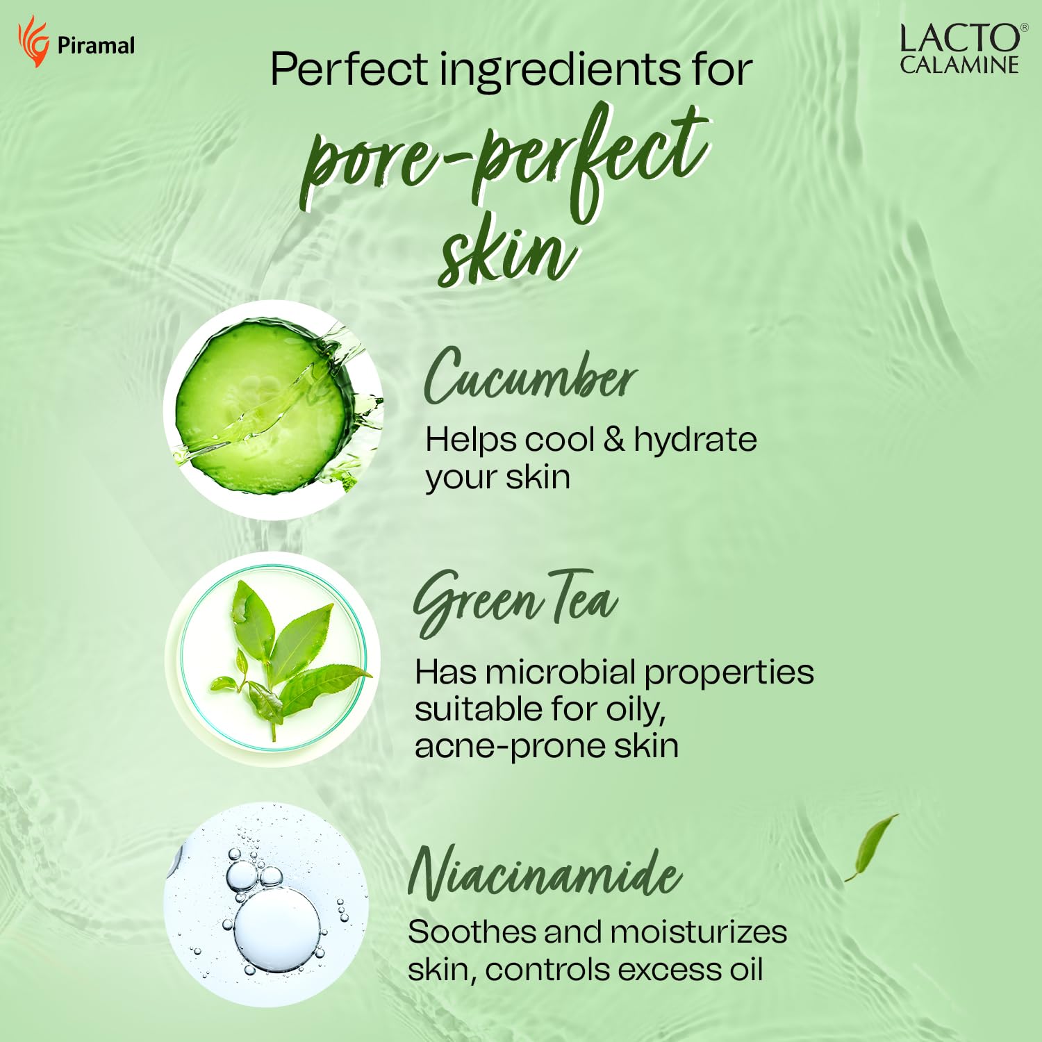 Lacto Calamine Face Toner with Cucumber & Green Tea | 3-Pack (120ml Each) | Deep Pore Cleansing, Tightening & Hydration | 2% Niacinamide for Glowing Skin | Sulfate, Alcohol & Paraben Free | Perfect for Daily Skincare & Post-Workout Refreshment