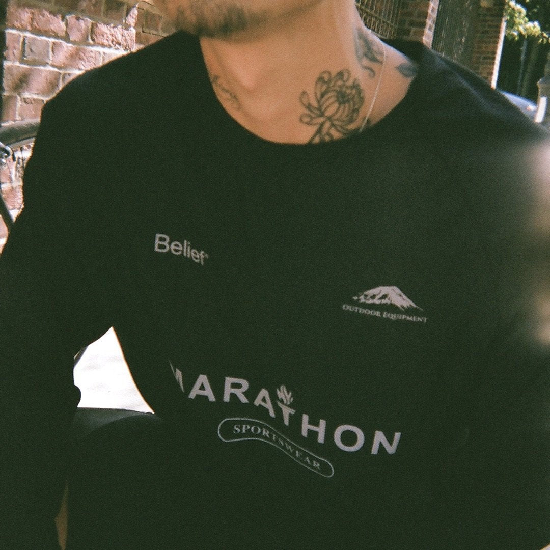 Belief NYC Marathon Running Jersey - Breathable Mesh Black Top for Men & Women - Perfect for Marathons, Training & Outdoor Sports