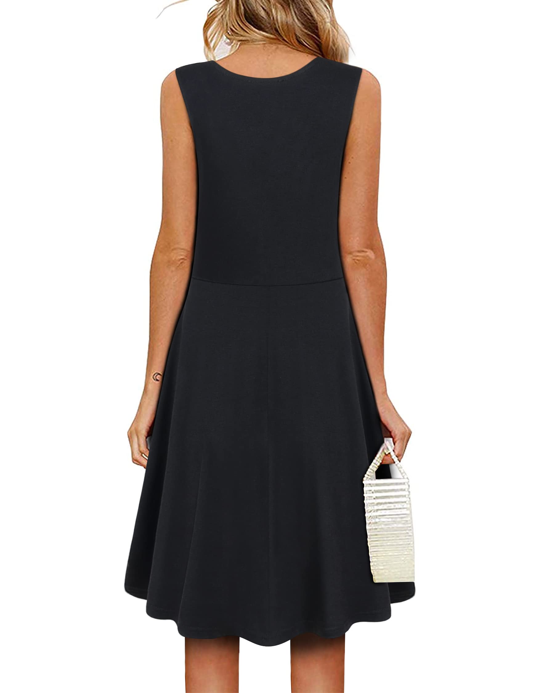 Women's Summer Wrap Dress - V Neck Sleeveless Midi Dress for Casual Wear, Beach Vacation & Date Night Outfits
