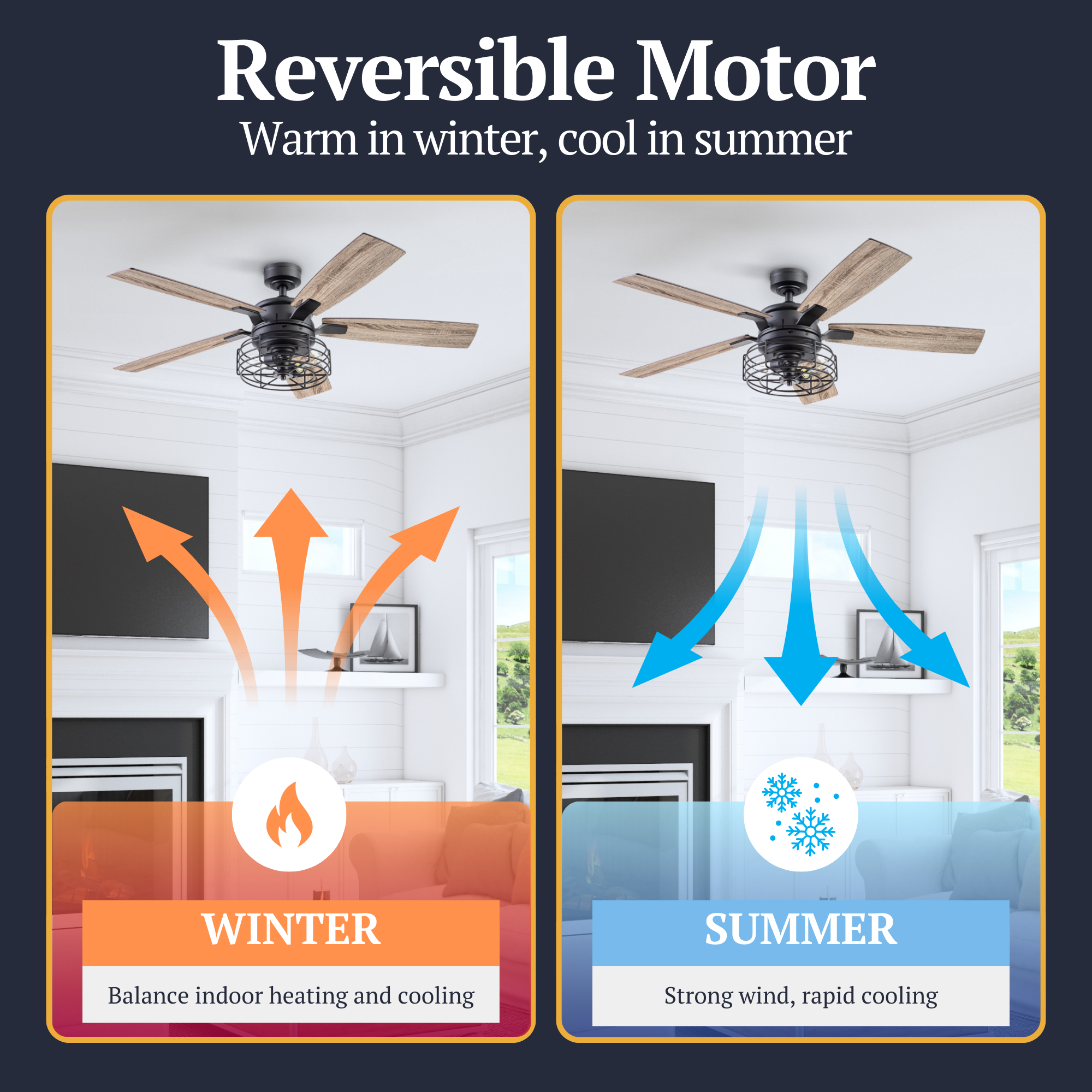52 Inch Matte Black Remote Control Ceiling Fan with Light - Quiet, Energy Efficient, Modern Design for Bedroom, Living Room, and Office