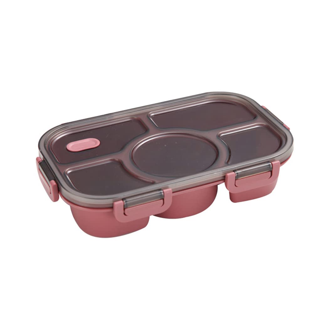 Bibididi Portable Microwave Lunch Box with Soup Bowl - BPA-Free Food Container for Office, School & Travel - Red (Ideal for Meal Prep, Leftovers & Healthy Eating)