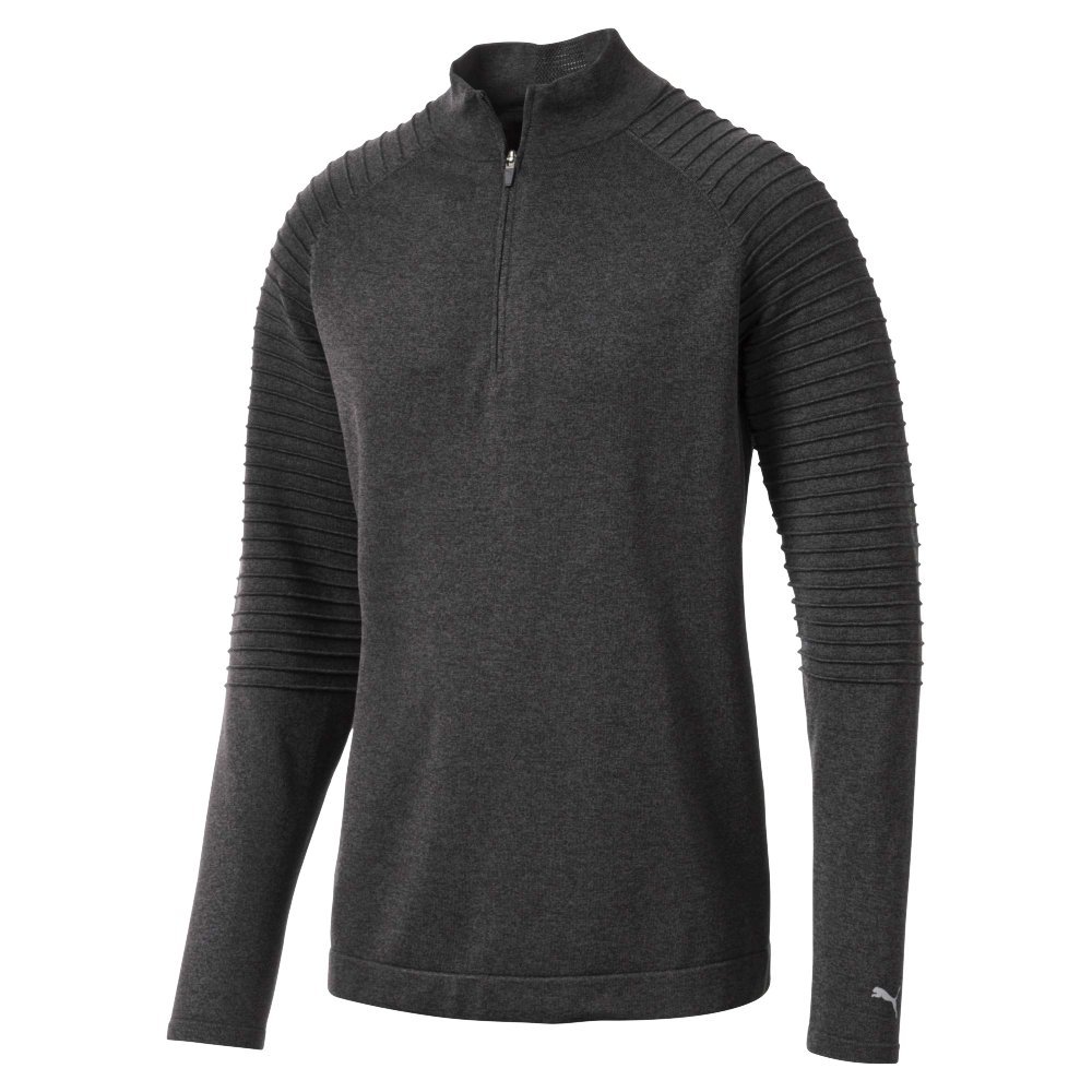 Puma Golf Men's 2018 Evoknit 1/4 Zip Popover Pullover - Breathable & Stretchable Golf Shirt for Men, X-Large, Puma Black - Perfect for Golf Course, Driving Range & Casual Wear