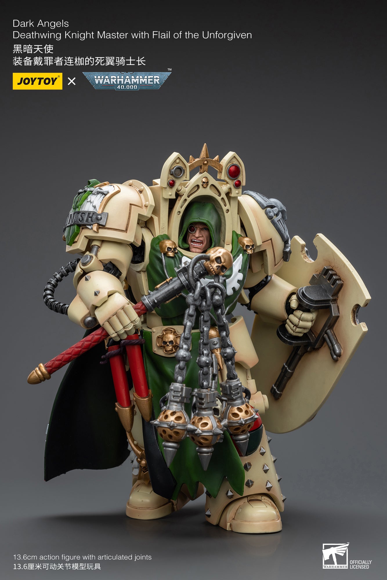 JOYTOY 1/18 Scale Warhammer 40K Dark Angels Deathwing Knight Action Figure - Collectible Miniature for Tabletop Gaming, Display & Warhammer 40K Fans
