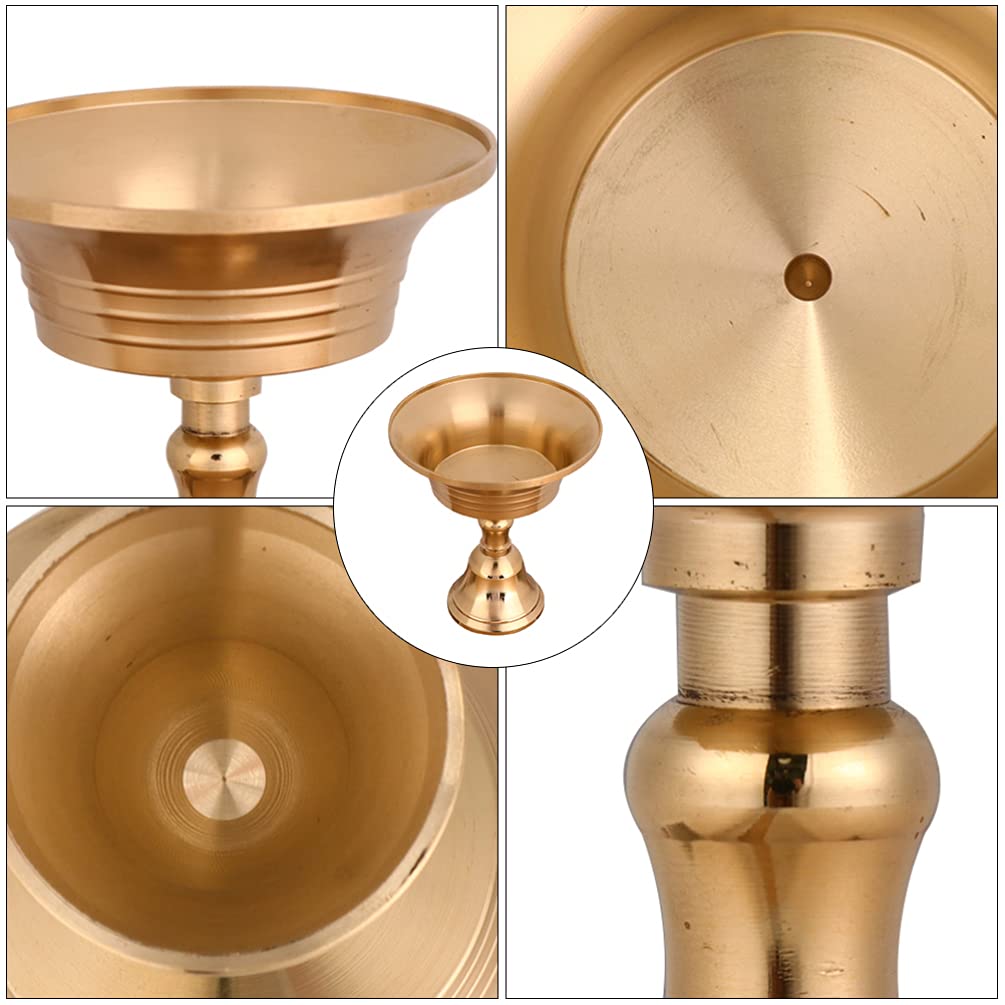 Pure Copper Butter Lamp Holder - Cabilock Retro Tea Light Candle Stand for Home Decor, Meditation & Spiritual Rituals