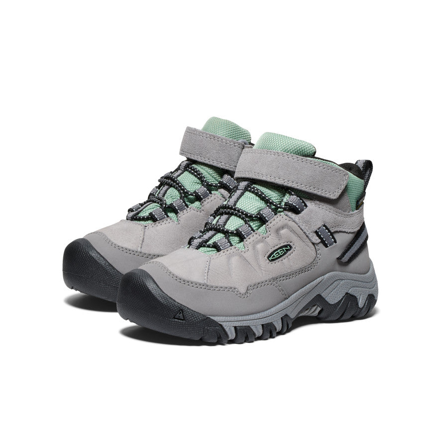 Little Kids' Targhee IV Waterproof Hiking Boots - Alloy/Granite Green | Durable Outdoor Shoes for Boys & Girls | Perfect for Trail Hiking, Camping & Outdoor Adventures