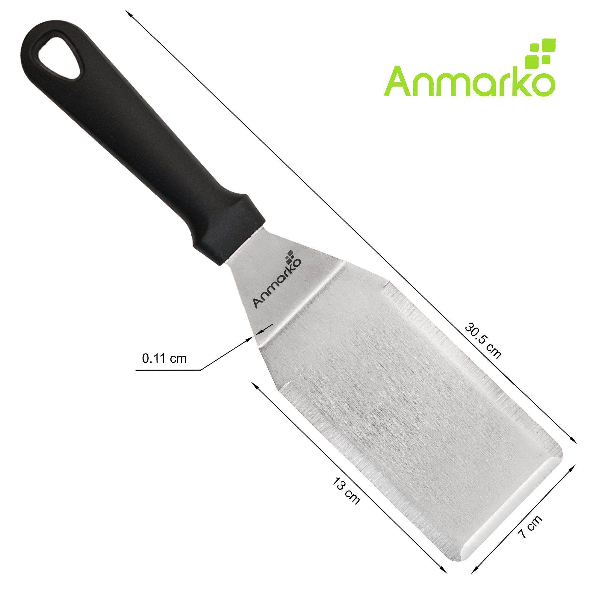 Premium Stainless Steel Spatula Turner Set - Heavy Duty Metal BBQ Grill Spatulas for Hibachi, Flat Top Griddle & Outdoor Cooking - Perfect for Grilling, Flipping Burgers & Pancakes