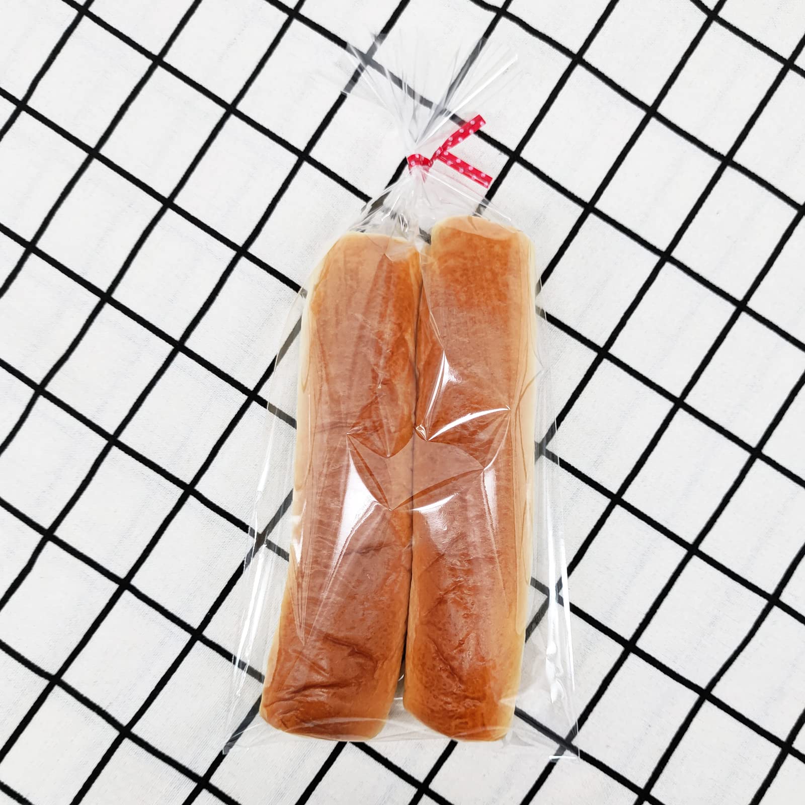 Newkita 100 Pack 5x11 Inch Clear Cellophane Bags with 4