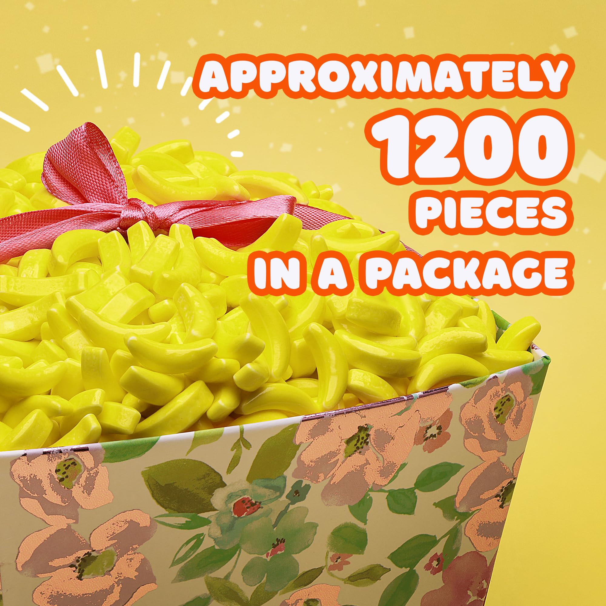 Banana Runts Hard Candy - 1200 Pieces (1.7 lb) Bulk Candy for Gumball Machines, Cake Decorations, Party Favors & Easter Baskets - Yellow Banana Flavored Candy for Pinatas, Goodie Bags & Birthday Parties - Perfect for Candy Buffets and Sweet Treat Displays