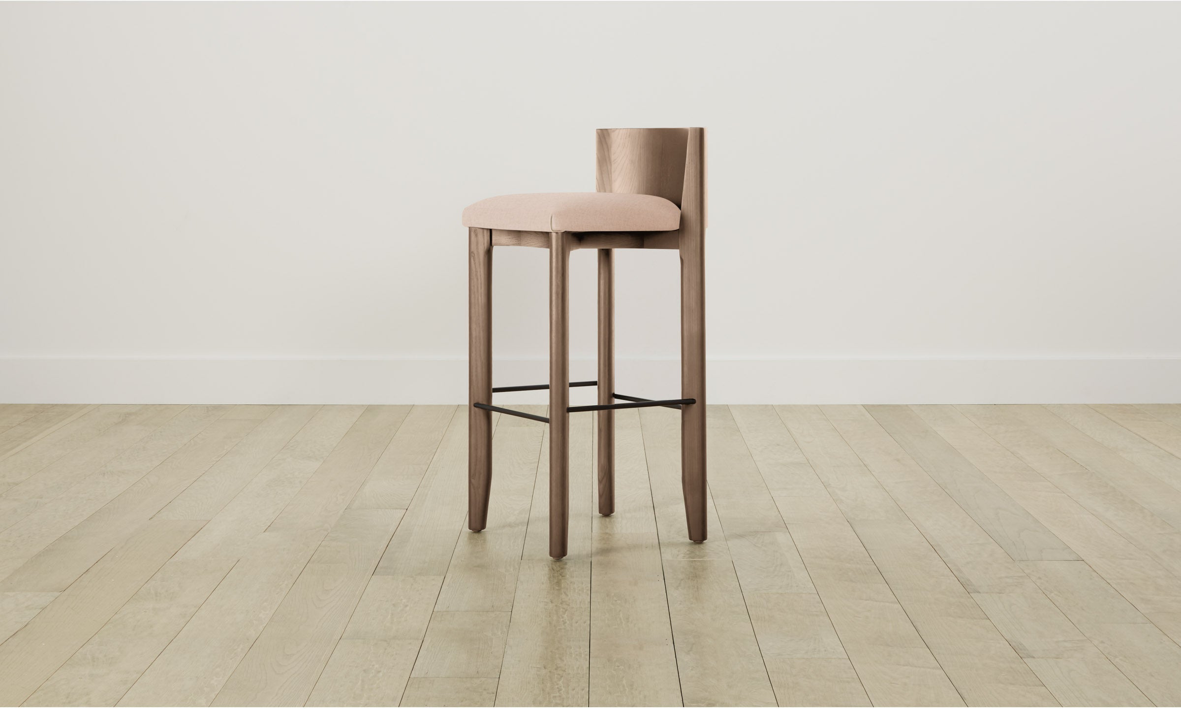 Delancey Bar & Counter Stool with Heritage Belgian Linen Petal Upholstery - Modern Kitchen Island & Home Bar Seating for Dining & Entertaining