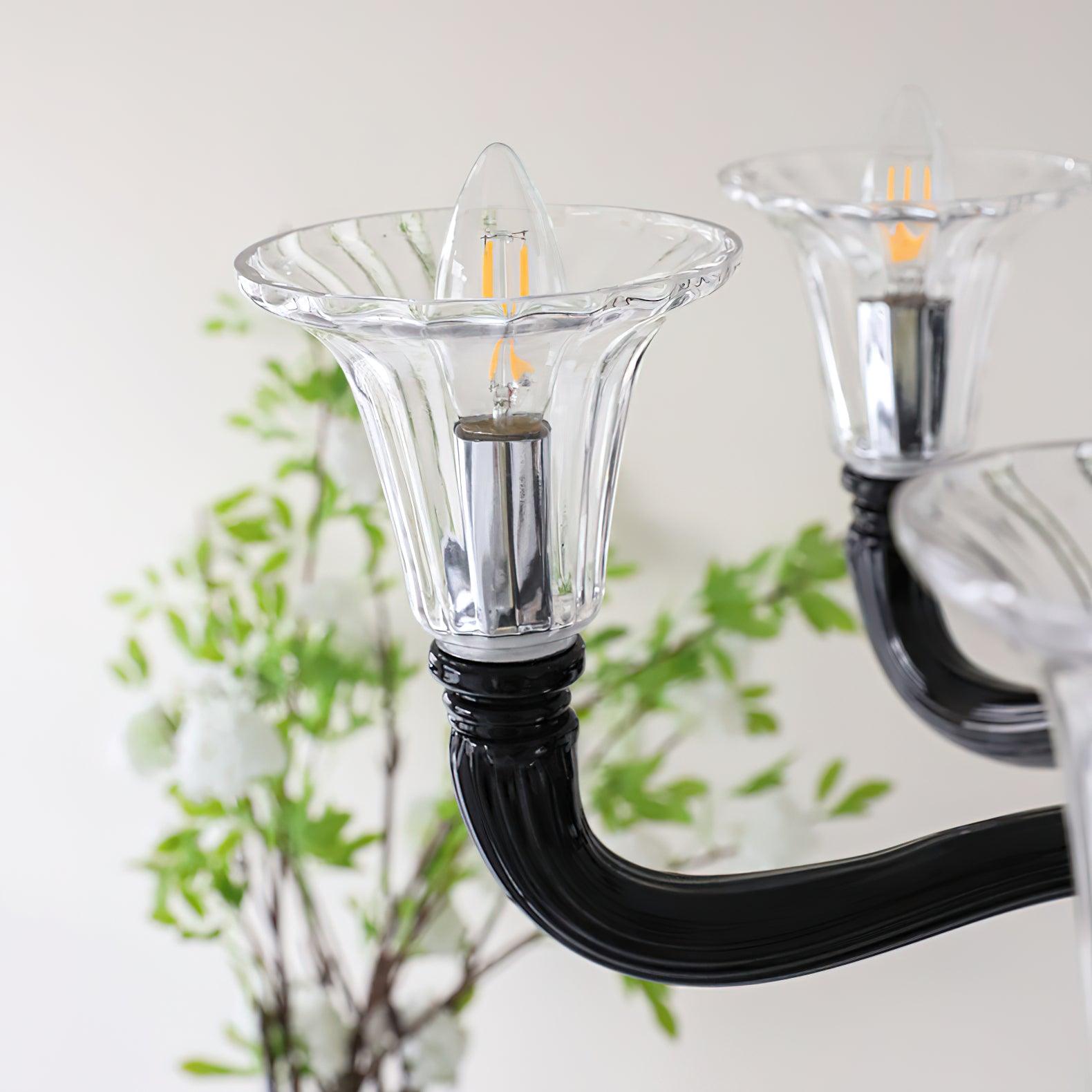 Murano Glass Candle Chandelier - Elegant Handcrafted Venetian Lighting for Dining Room & Bedroom Decor