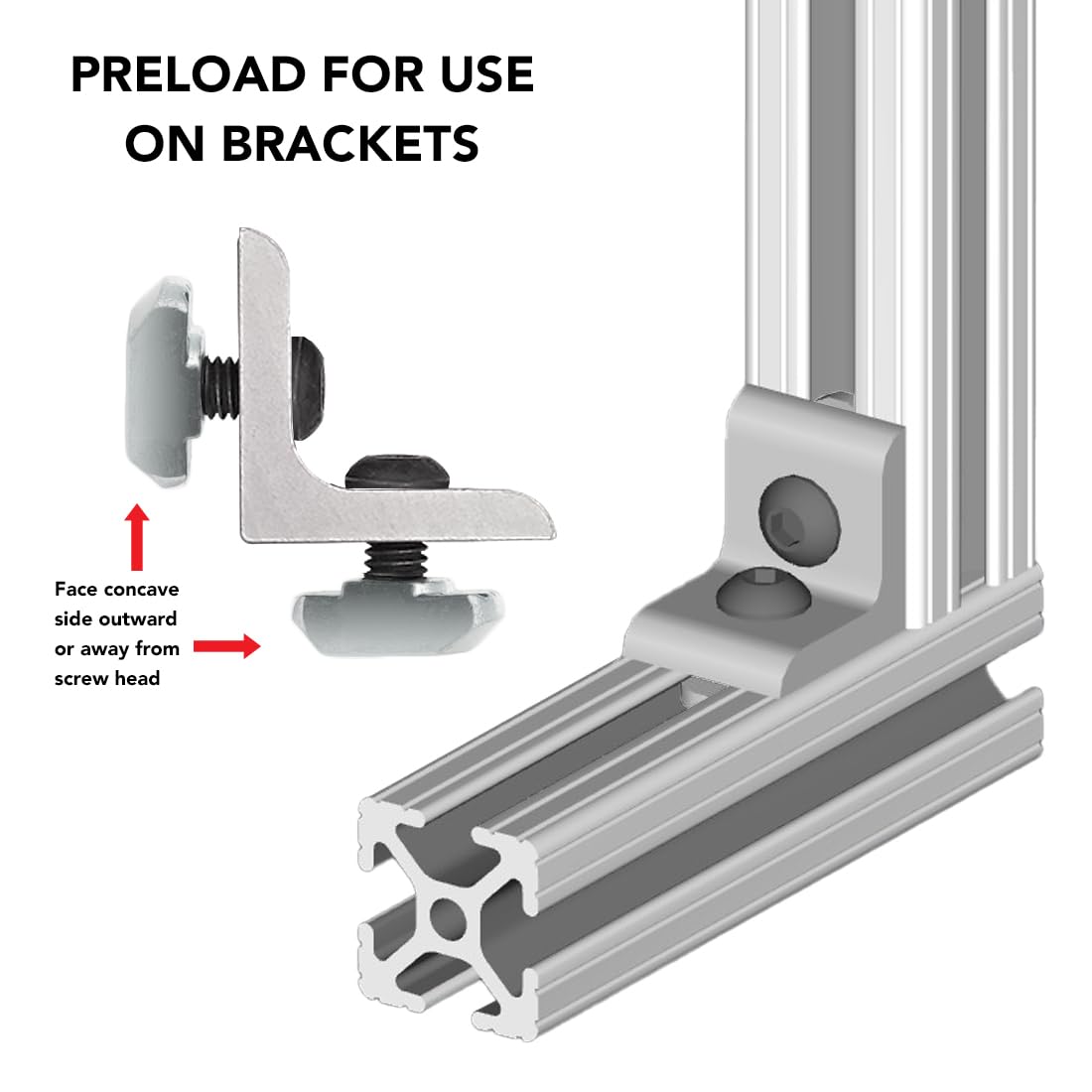 10-32 Standard Drop-in T-Nuts for 8020 & 25 Series Aluminum Extrusions - 100 Pack | Heavy Duty Steel Hardware for 1