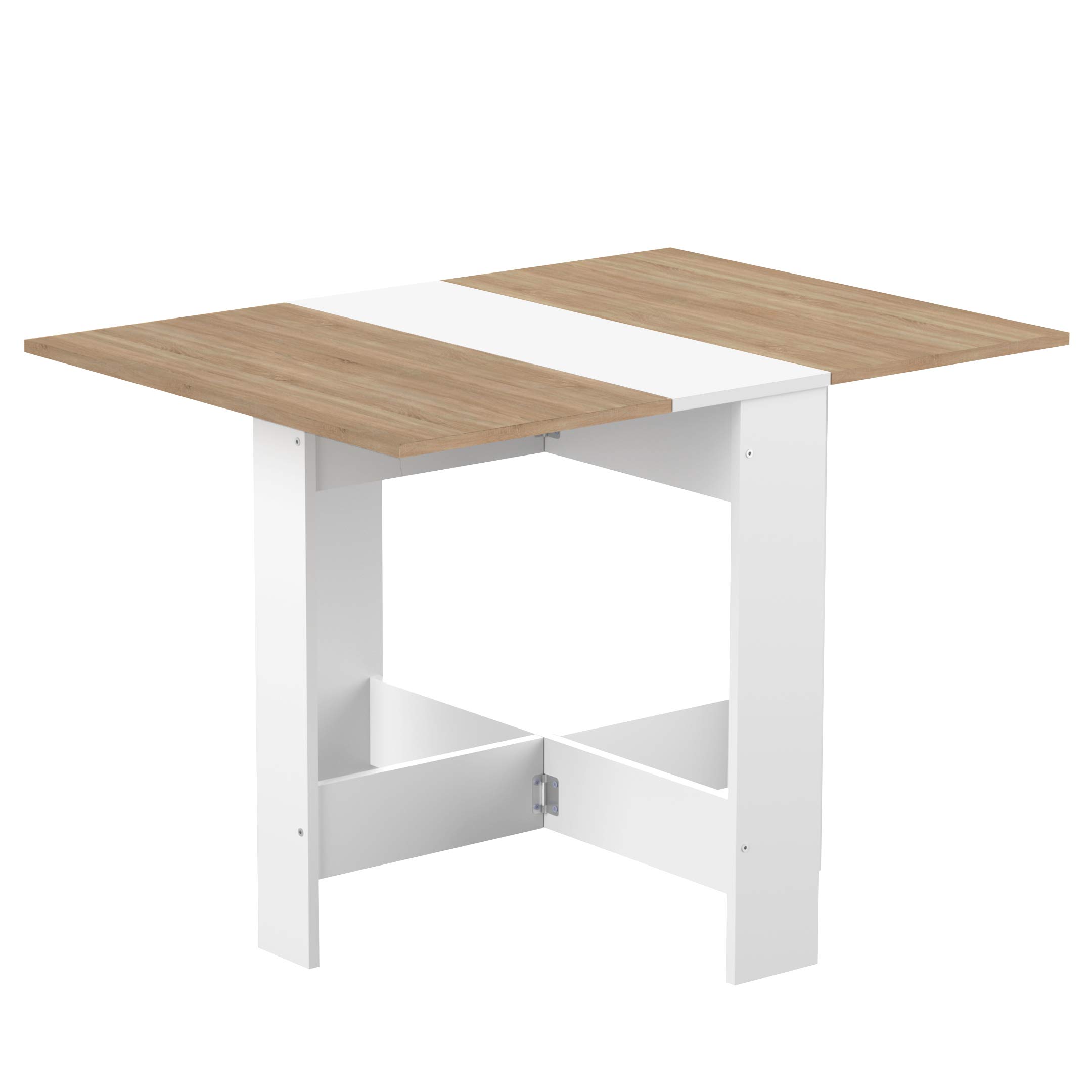 Symbiosis White Oak Folding Table with Flap Papillon - 29 x 40.5 x 30 Inches, Extendable Dining Table for Small Spaces, Perfect for Apartments, Patios & Outdoor Entertaining