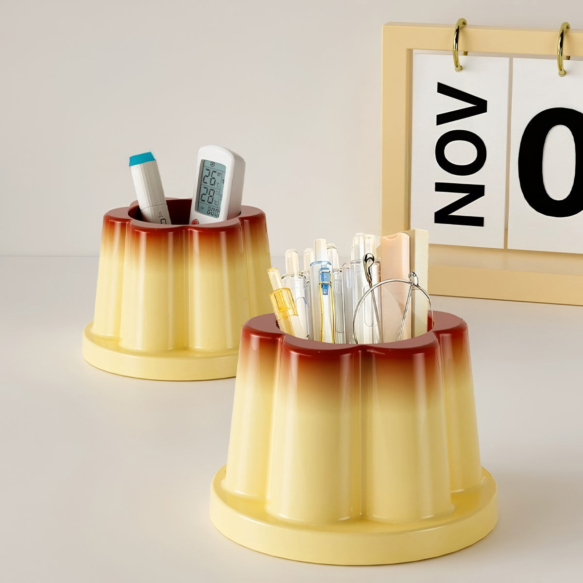 Stylish Pudding Cup Pen Holder - Cute Desk Organizer for Office & School Supplies | Perfect for Home, Office, and Dorm Room Decor