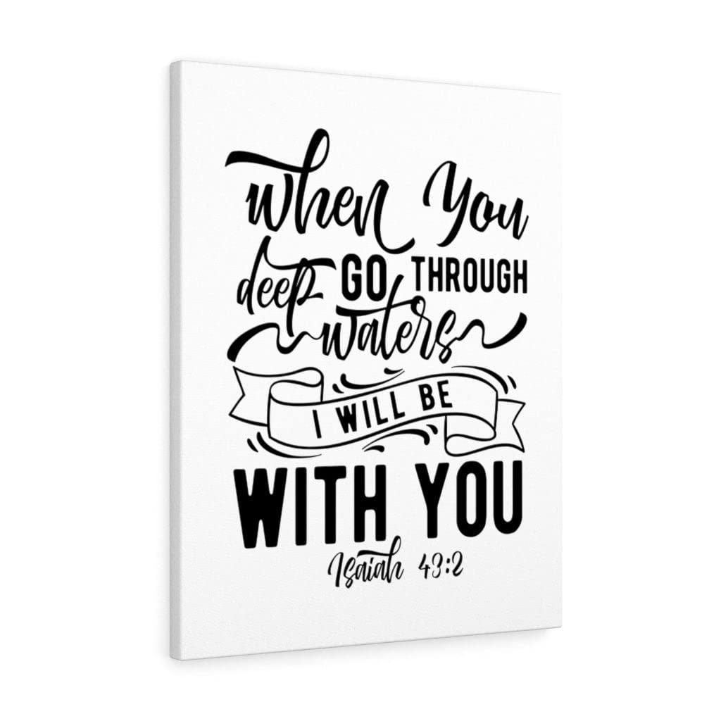 Christian Wall Art with Bible Verse - 'I Will Be with You' Isaiah 43:2 Scripture Print, Ready to Hang Home Decor for Living Room, Bedroom & Office - Express Your Love Faith Gifts