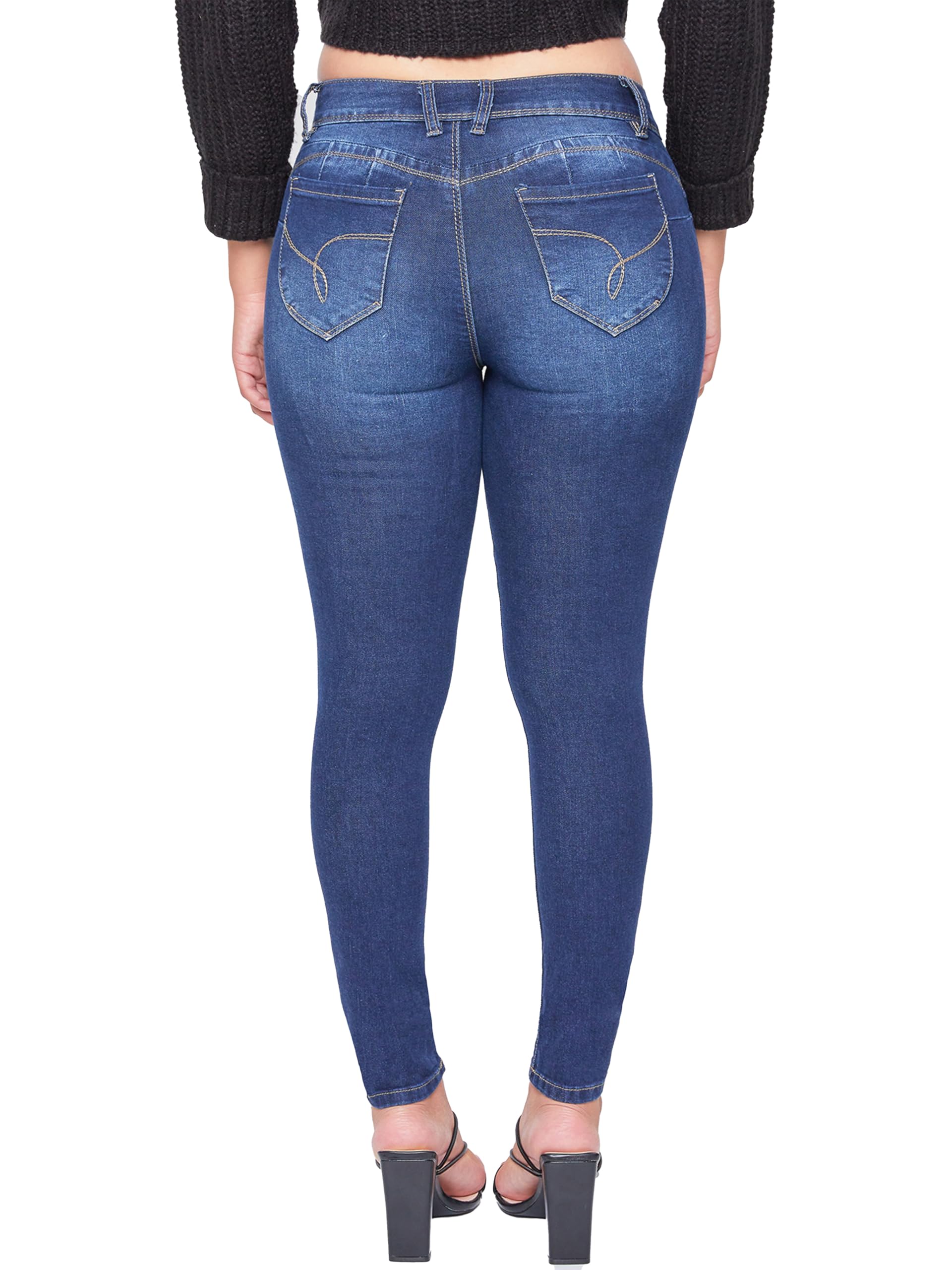 YMI Women's Wannabettabutt Mid-Rise Skinny Jeans - Eco-Friendly Stretch Denim Pants with Recycled Fibers | Perfect for Casual Wear, Date Nights & Everyday Comfort