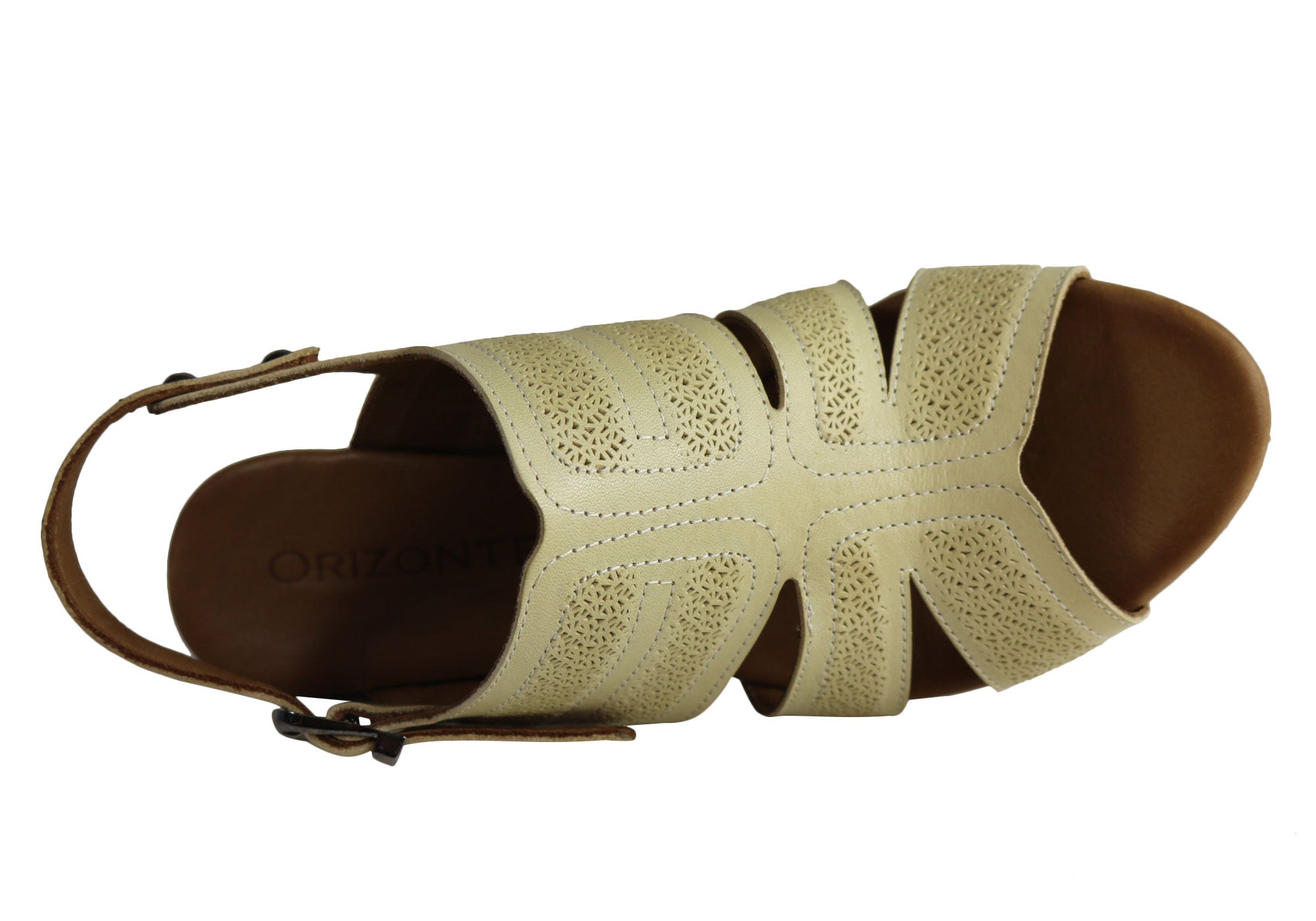 Orizonte Pinta Women's European Leather Comfortable Wedge Sandals - Stylish & Supportive for Summer, Beach, and Casual Outings