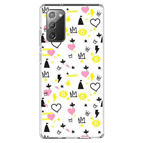 Girl Power - Crown Hearts Castle Pink Yellow On Clear Case