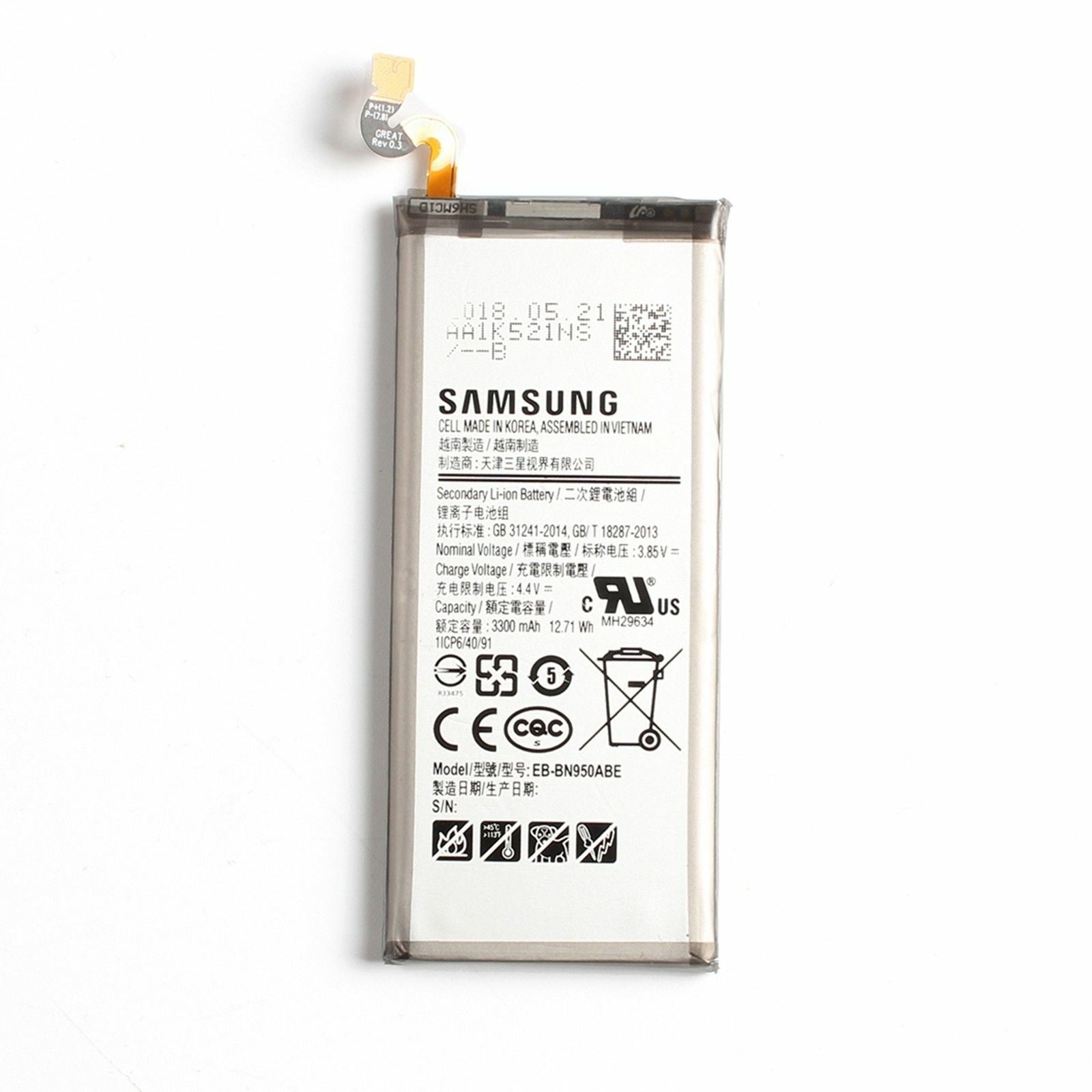 Original Samsung Galaxy Note 8 Battery EB-BN950ABA - Genuine Replacement Battery for Samsung Galaxy Note 8 Smartphone | Long-Lasting Power for Work, Travel & Daily Use