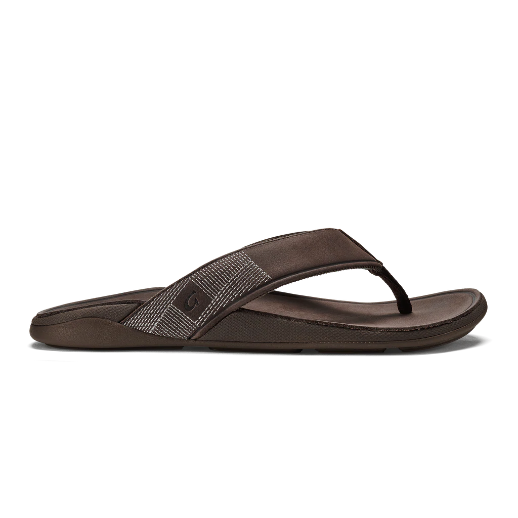 Olukai Tuahine Dark Brown Men's Sandals - Comfortable & Stylish Beach & Outdoor Footwear for Men