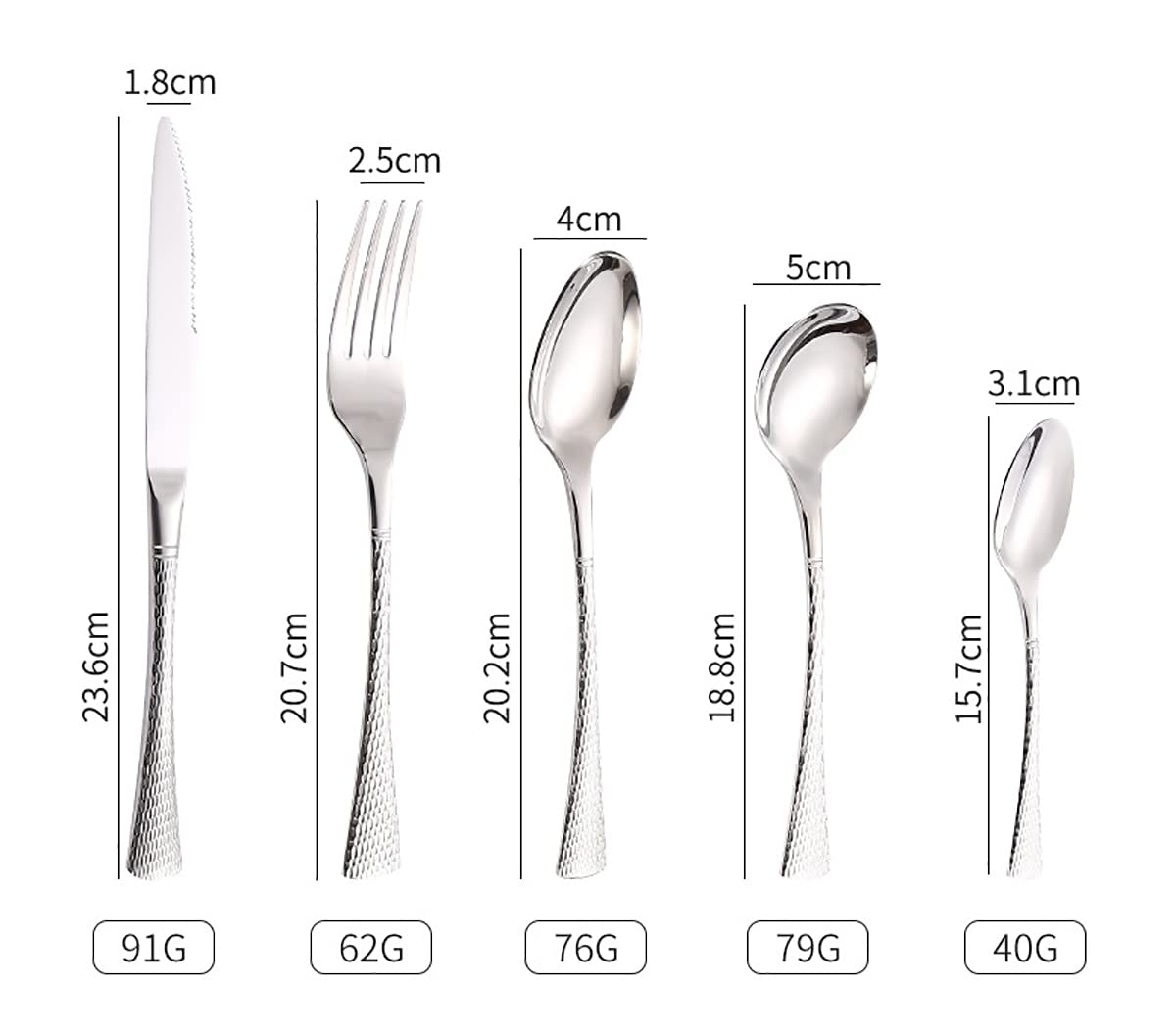 20-Piece Stainless Steel Gold Silverware Set for 4 - Modern Hammered Flatware with Steak Knives | Dishwasher Safe Cutlery Set for Home & Restaurant | Perfect for Dinner Parties, Weddings & Fine Dining