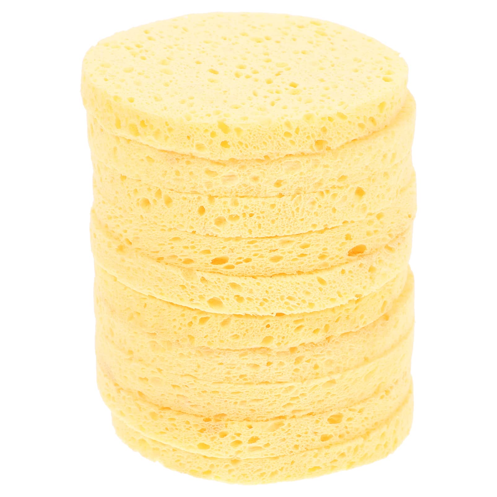 KALLORY 10-Pack Natural Wood Pulp Cotton Facial Cleansing Sponges - Gentle Exfoliating & Makeup Remover Pads for Estheticians & Daily Skincare Routine | Soft Cosmetic Sponges for Face Wash & Deep Cleansing