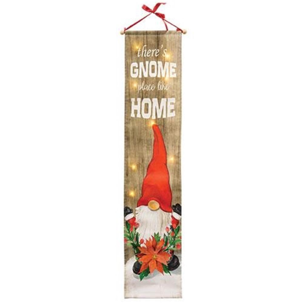 Gnome Place Like Home LED Lighted Banner - Perfect for Garden, Patio, and Outdoor Decorations