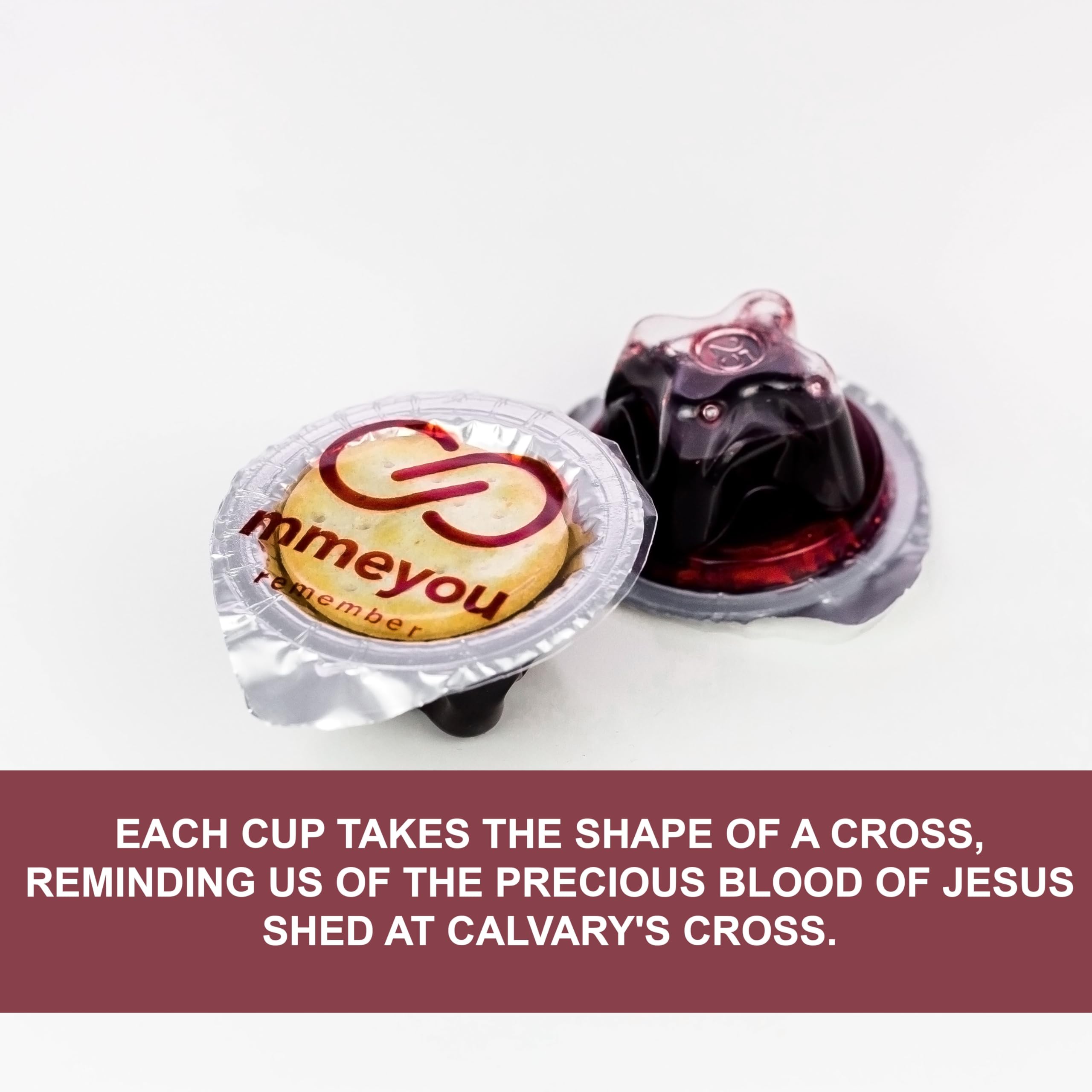 Mmeyou Prefilled Communion Cups with Red Grape Juice & Matzo Crackers - 300 Count All-in-One Holy Communion Set for Church Services, Religious Ceremonies & Home Worship