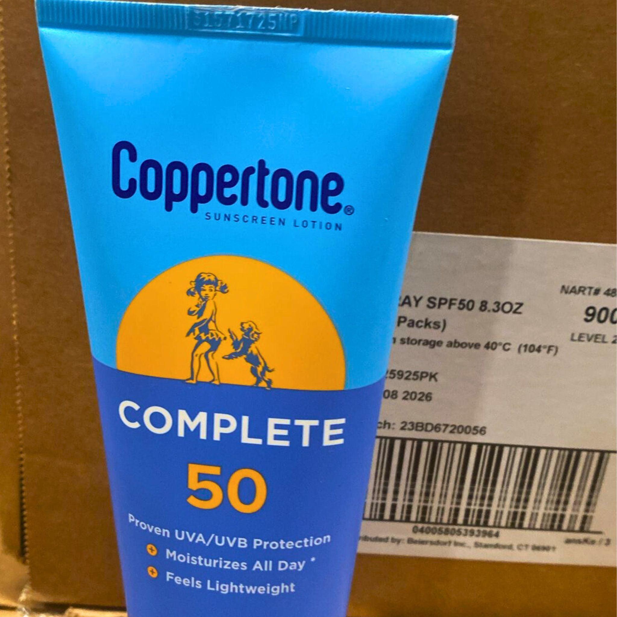 Coppertone SPF 50 Sunscreen Lotion - 90 Pack Bulk Wholesale | Broad Spectrum UVA/UVB Protection | Water Resistant for Beach, Pool & Outdoor Activities