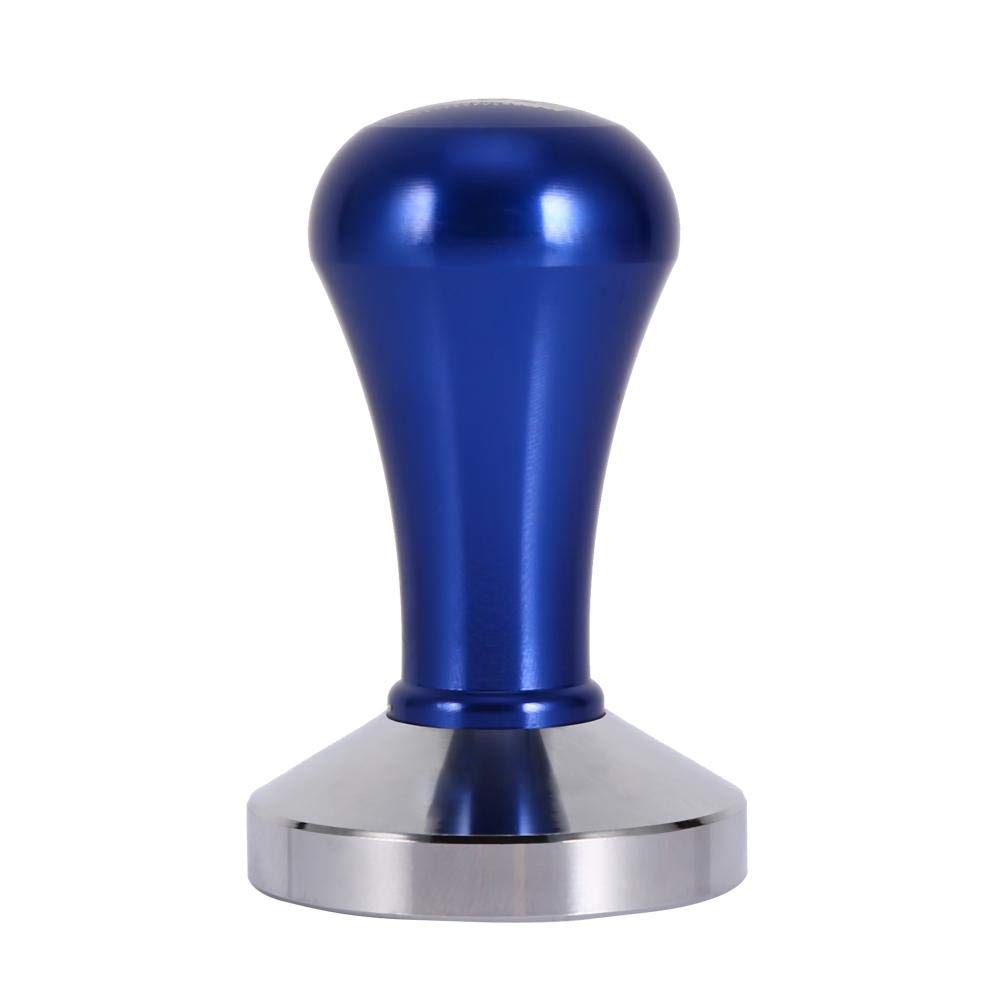 Premium Stainless Steel Espresso Coffee Tamper with 57.5mm Flat Base - Barista Tool for Perfect Coffee Powder Pressing (Blue) - Ideal for Home Brewing & Professional Cafes