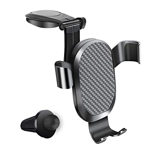 Universal Car Phone Holder - 2-in-1 Dashboard & Air Vent Mount, Metal Gravity Phone Stand for iPhone & Android - Perfect for GPS Navigation & Hands-Free Driving