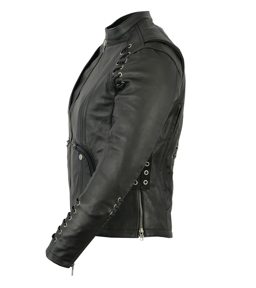 Women's Fashionable Grommet & Lace-Up Detail Jacket - Lightweight Outerwear for Spring & Fall | Perfect for Casual Outings, Date Nights & Outdoor Activities