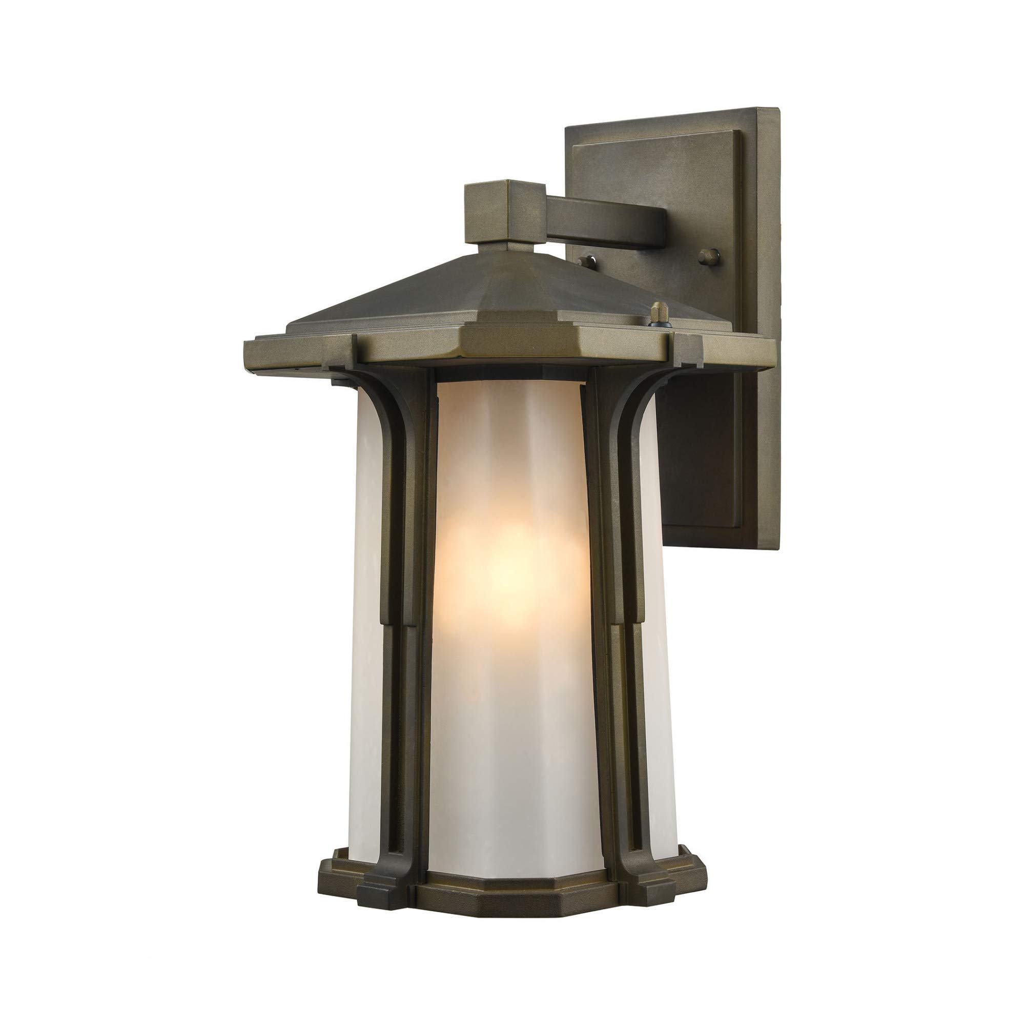 Elk Lighting 87091/1-LED Brighton 1-Light Outdoor Wall Sconce in Smoked Bronze - Energy Efficient LED Exterior Light for Porch, Patio, Garden & Entryway Lighting
