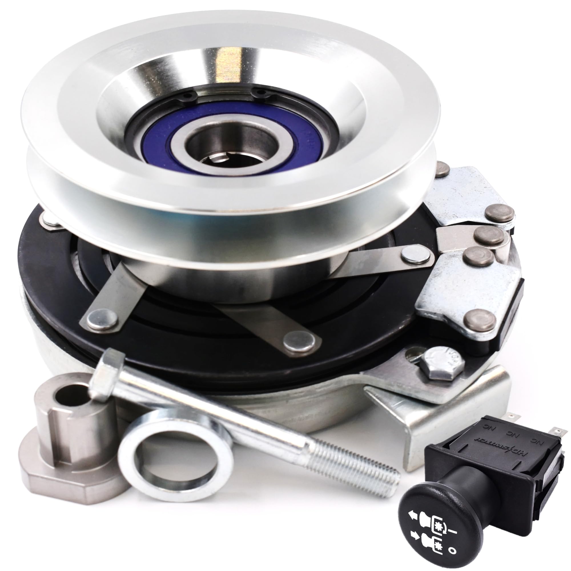 HiTorque 130ft-lbs BIG Bearing Clutch Kit with 10A PTO Switch - Fits Cub Cadet White ZT42 ZT50 ZT5000, MTD Troy-Bilt 2009, Mustang RZT42 RZT50 - OEM 87 917-04622 917-04183 5219-99 GT1A-MT09 - Perfect for Lawn Mower Clutch Replacement & Tractor Maintenance