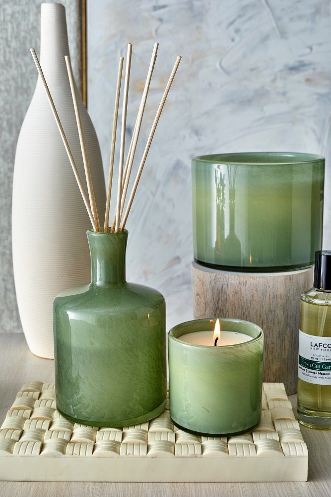 LAFCO Fresh Cut Gardenia Scented Candle - Luxury Home Fragrance for Relaxation, Spa & Romantic Ambiance