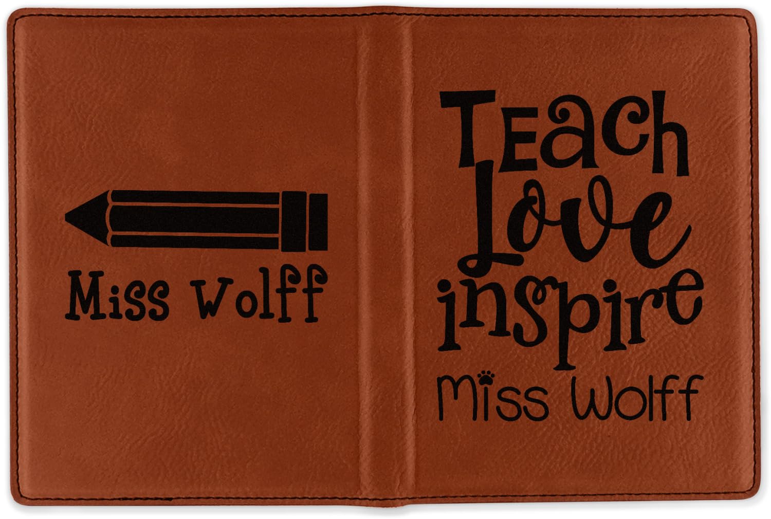 Personalized Teacher Passport Holder - Faux Leather for Travel Gifts