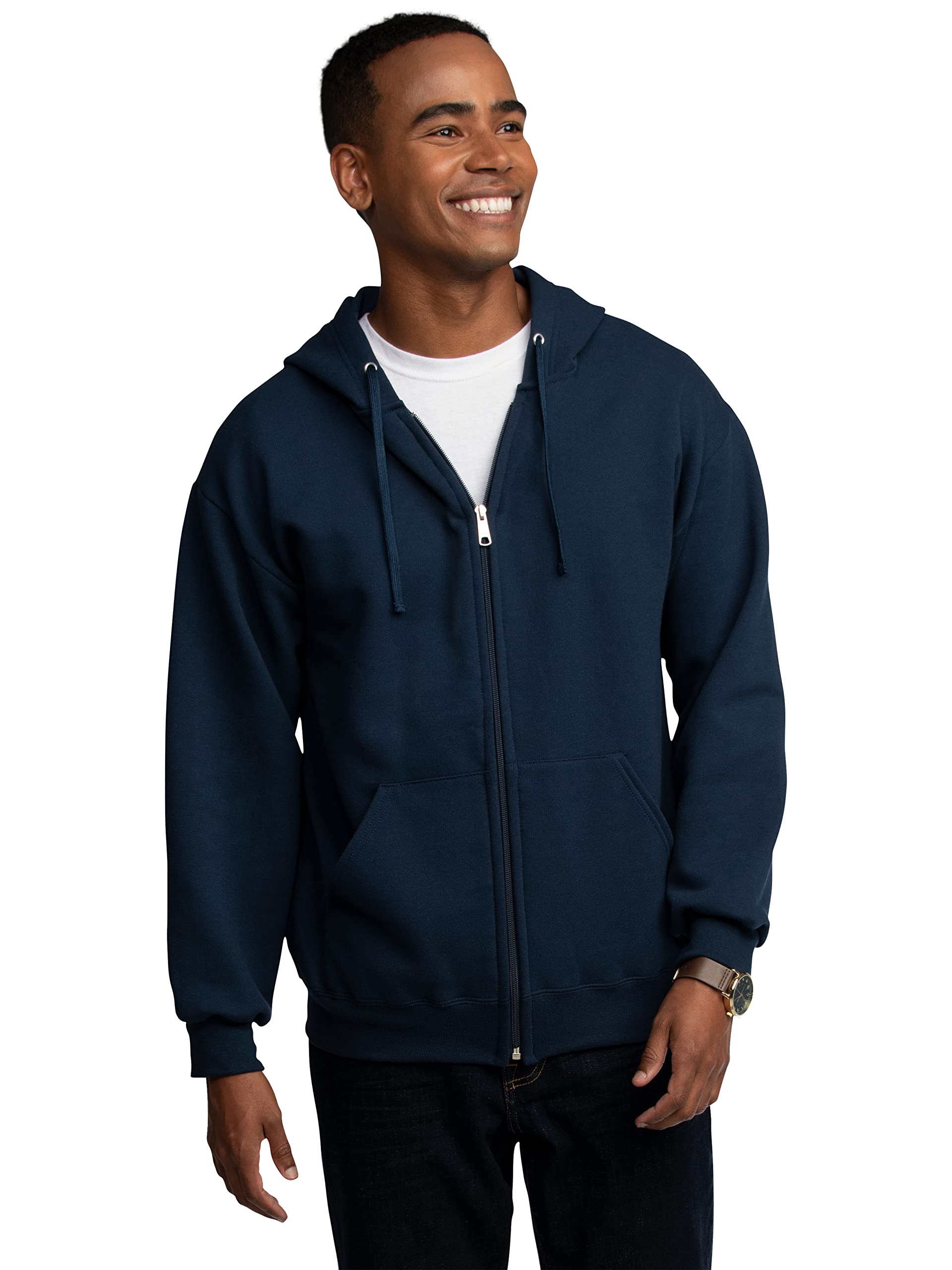 Fruit of the Loom Unisex Adult EverSoft Fleece Full Zip Hoodie Sweatshirt - Cozy Warm Pullover for Men & Women - Perfect for Casual Wear, Outdoor Activities & Lounge Comfort
