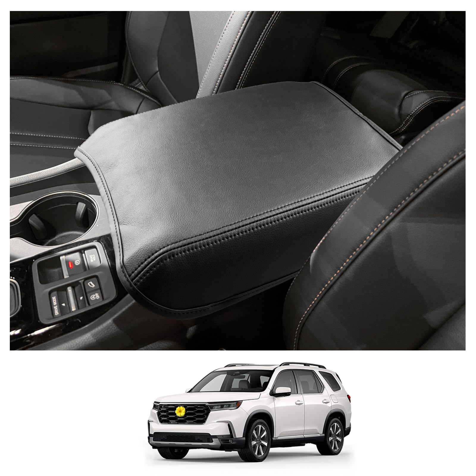 2023-2026 Honda Pilot Center Console Cover | Custom Fit for 2023-2025 Pilot, 2024-2025 Ridgeline & 2024-2026 Passport | Premium Armrest Cushion Pad | Comfort Upgrade for Long Drives & Daily Commutes