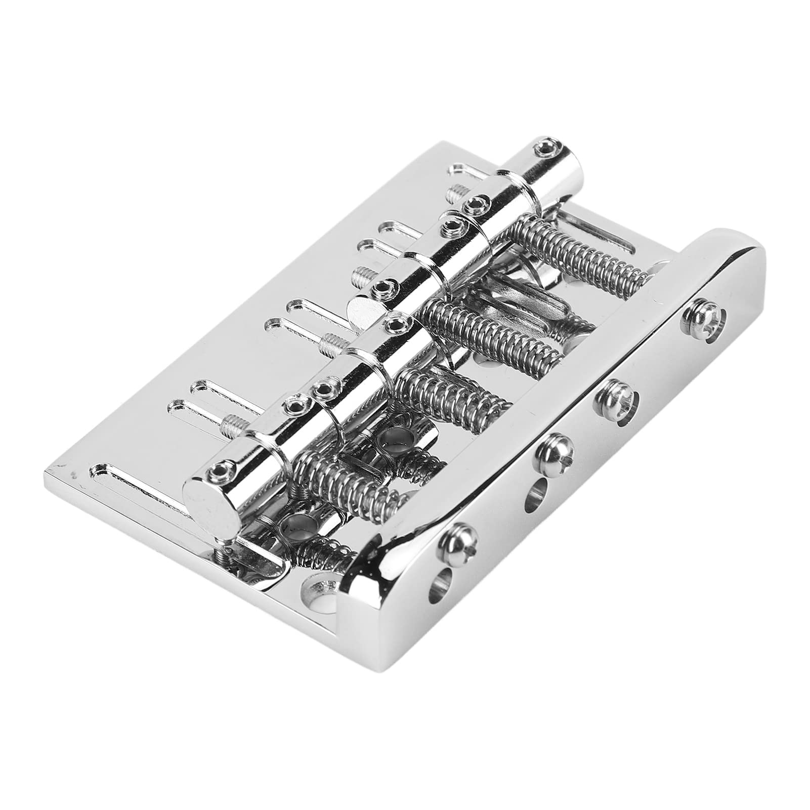 Emoshayoga Bass Bridge Saddle - Corrosion Resistant 4-String Replacement Bridge Assembly for Bass Guitar Repair | Perfect for Music Class, Studio Recording & DIY Instrument Maintenance