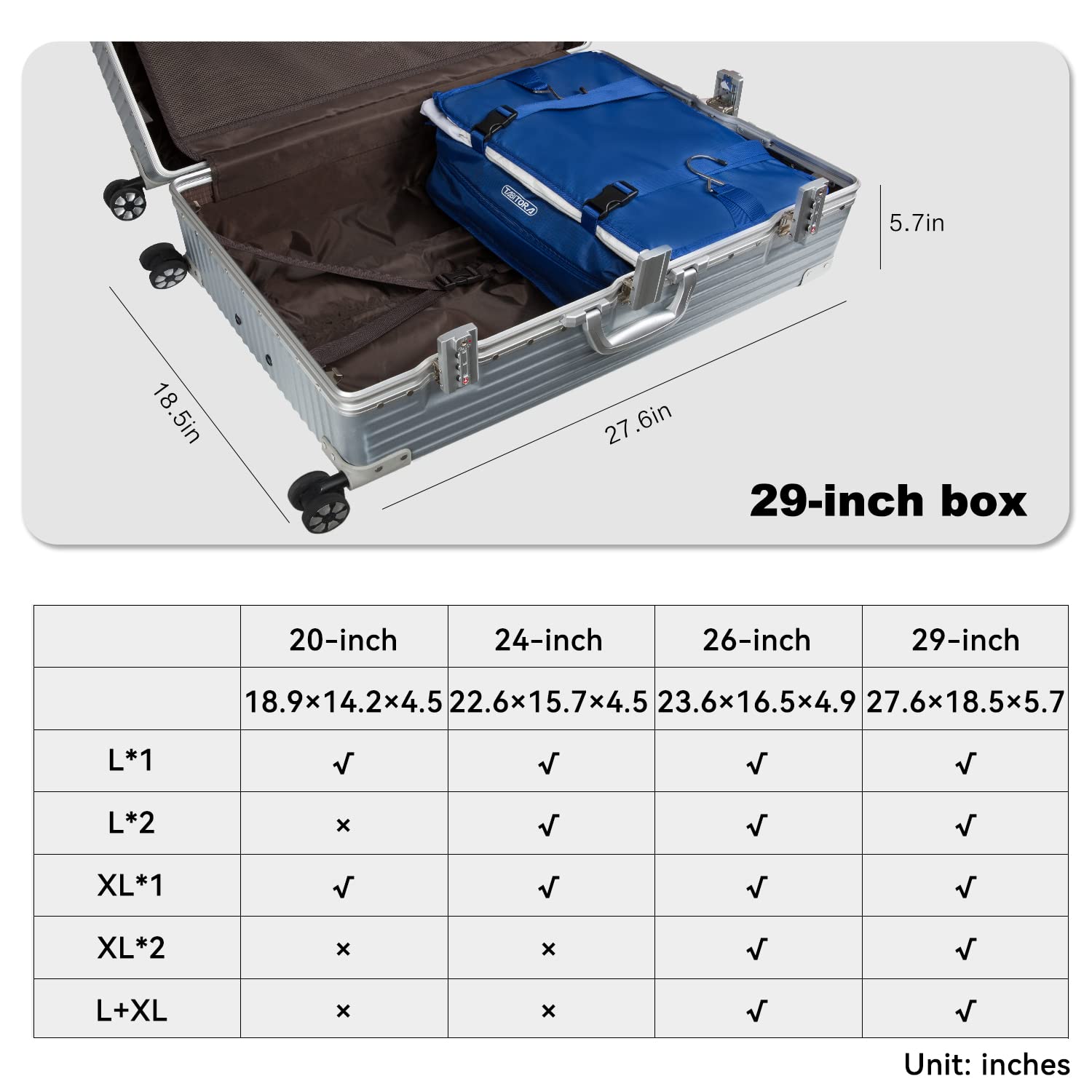TABITORA Portable Hanging Travel Shelves - Packing Cubes for Suitcase Organization, Large Capacity Storage Bags | Perfect for Travel, Camping & Home Closet Storage