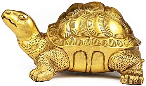 Feng Shui Gold Turtle Statue - Lucky Wealth & Longevity Animal Sculpture for Home, Garden, Office Desk Decor | Perfect for Home Décor, Feng Shui Placement & Gift Giving