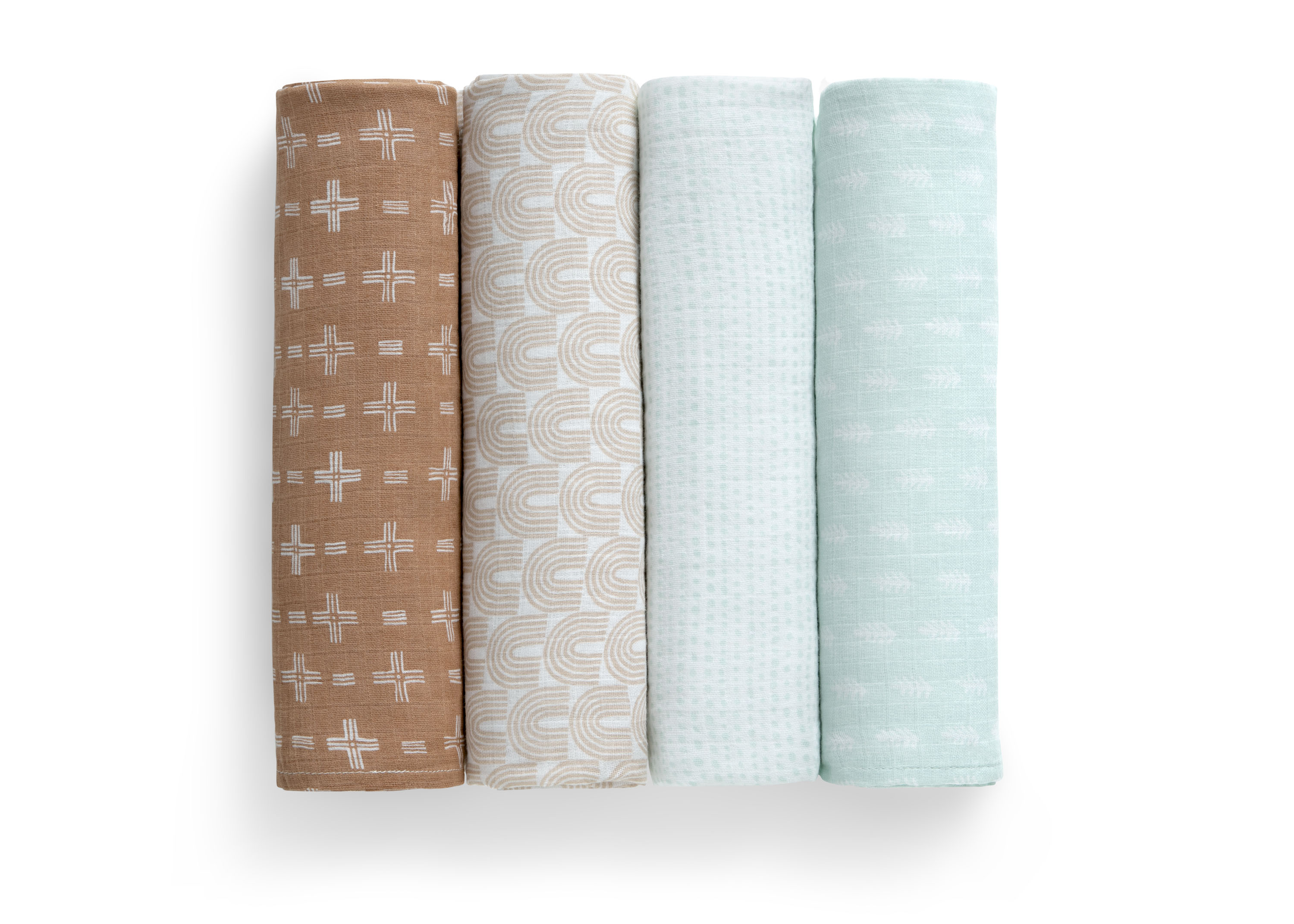 Soft 100% Cotton Muslin Baby Swaddle Blankets - 4 Pack Set for Newborns, Infants & Toddlers - Perfect for Swaddling, Nursing, Stroller & Car Seat Cover