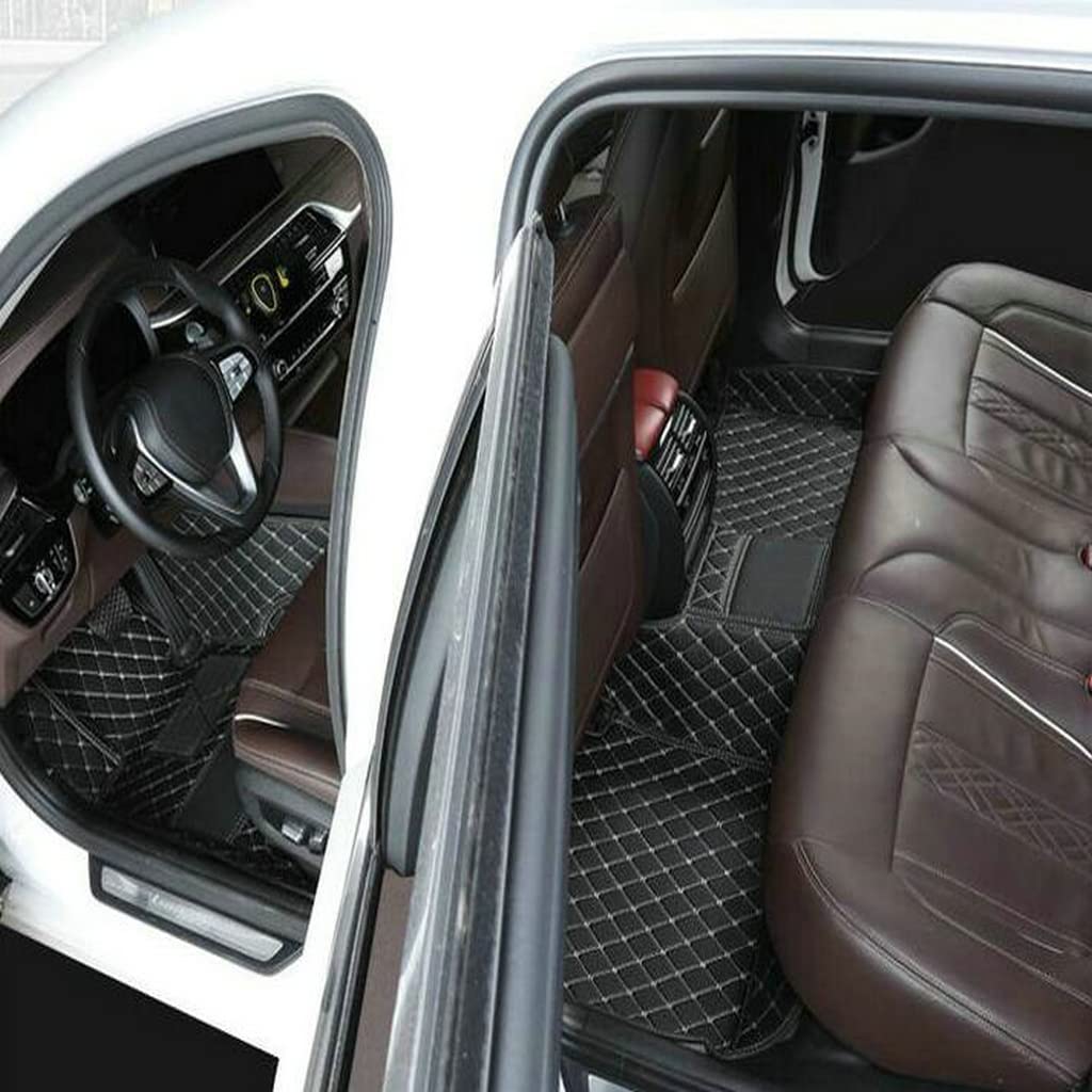Custom Car Mats for Sedan SUV & Sports Cars - Full Coverage Anti-Slip Leather Floor Liners (Wine Red/Purple) - Perfect for Daily Commute, Road Trips & Car Protection