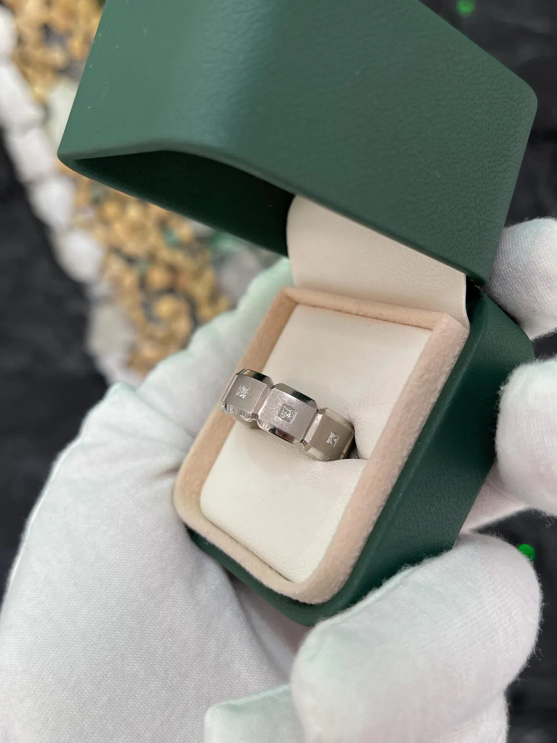 0.25ct Palladium Men's Princess Cut Diamond Wedding Band Ring - Elegant Promise Ring for Engagement, Anniversary & Special Occasions