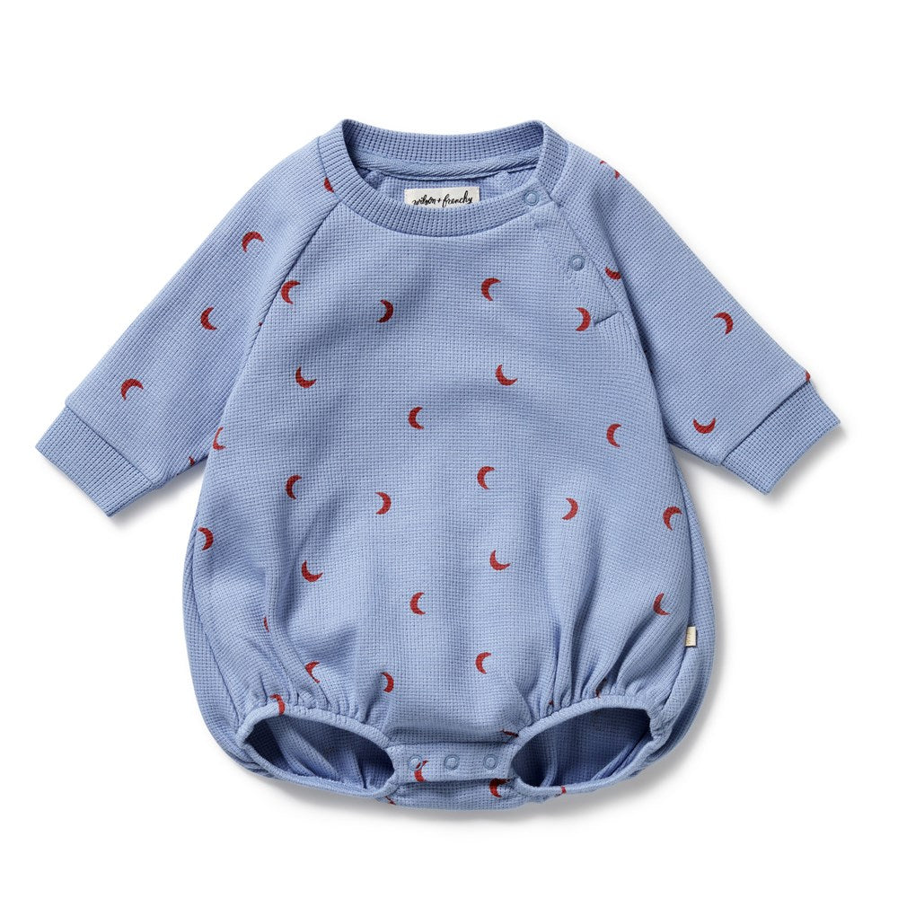 Hey Moon Organic Waffle Bodysuit - Soft Cotton Baby Onesie for Newborns & Infants | Perfect for Playtime, Sleep & Everyday Wear