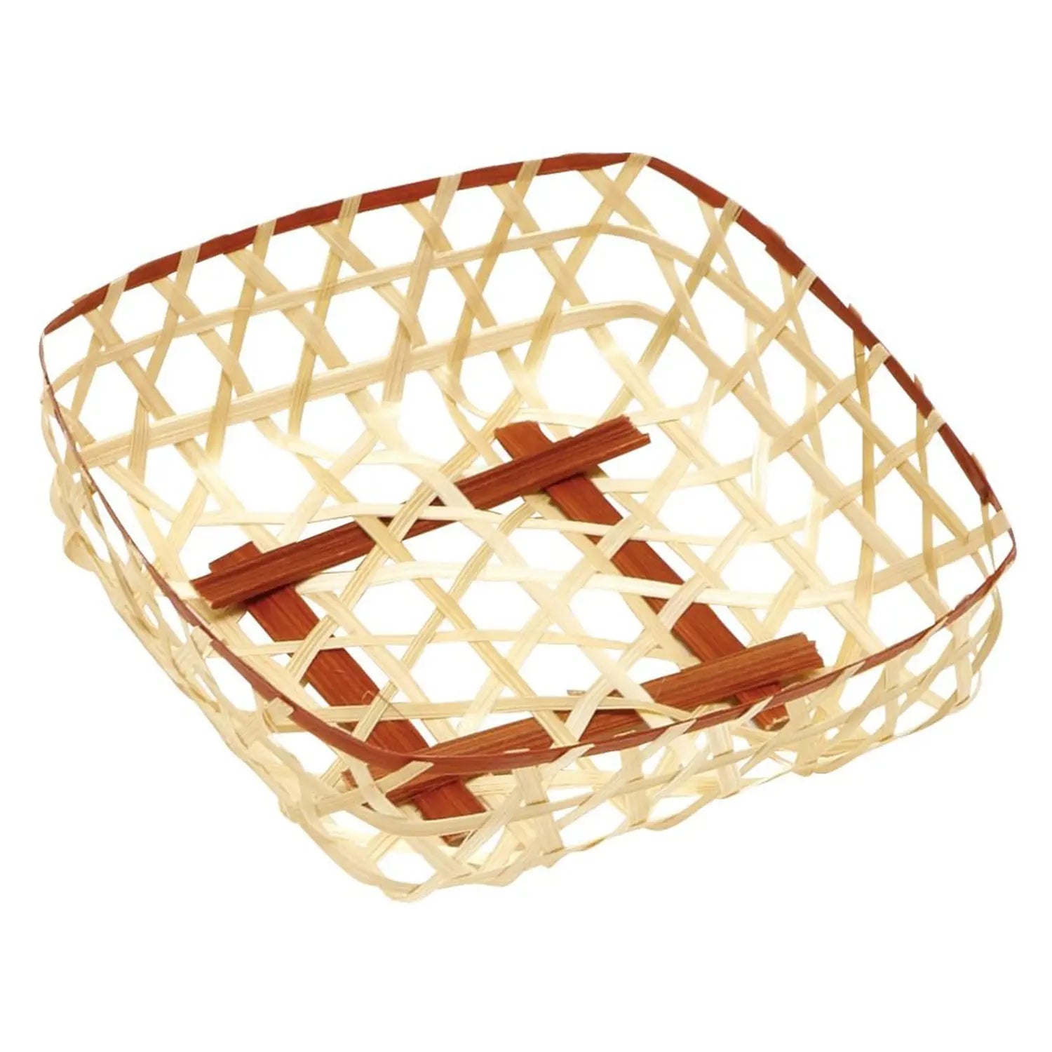 Manyo Bamboo Small Square Serving Basket - Eco-Friendly & Durable for Snacks, Bread, Fruits - Perfect for Picnics, Parties & Home Decor